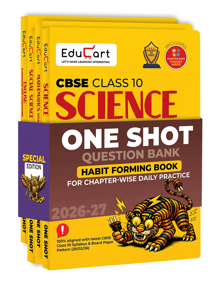 Educart CBSE Class 10 One Shot Question Bank Bundle 2026–27 | Science, Maths Standard, English & SST | Chapterwise NCERT Qs, PYQs & Competency-Based Qs | CBSE 2027 Exam