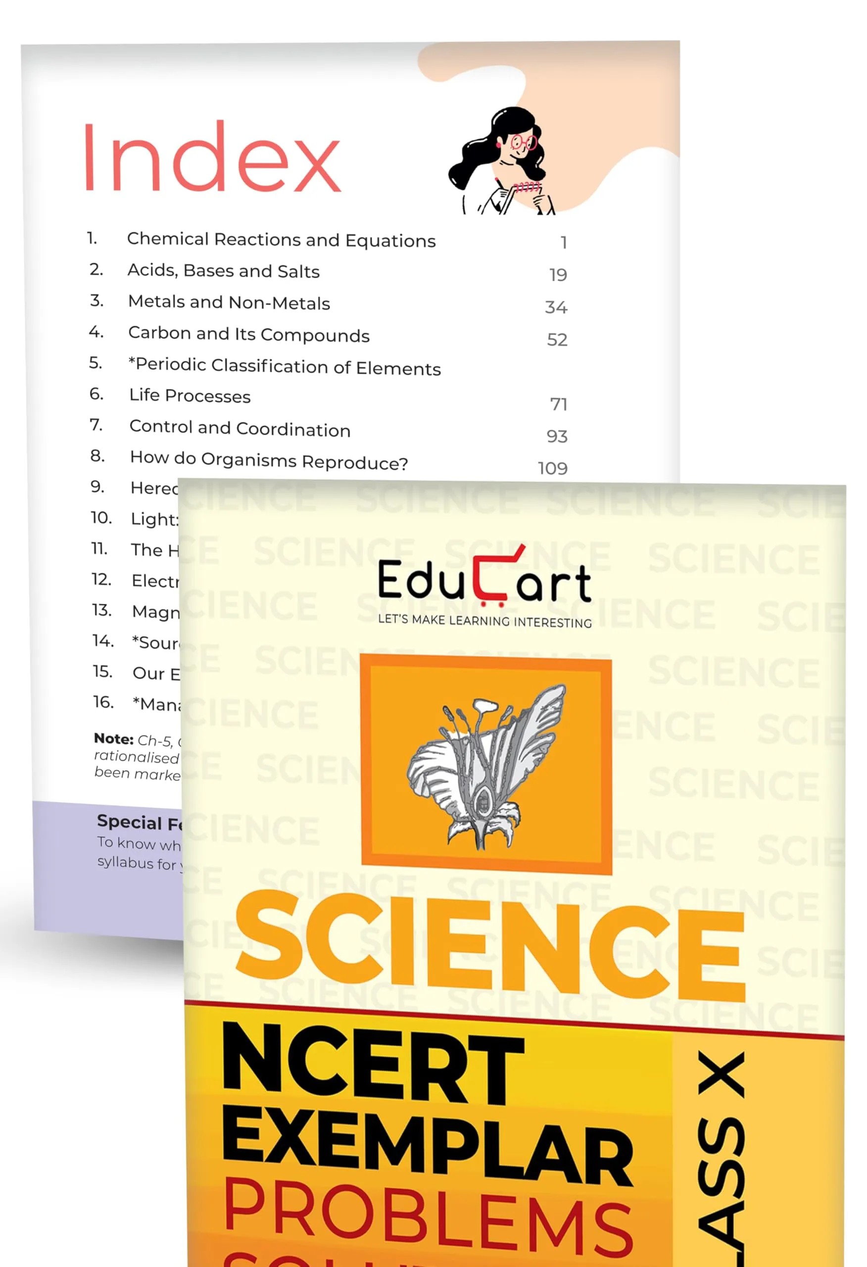Educart NCERT Exemplar Class 10 Science & Mathematics 2026 Problems Solutions (For 2026-27 Board Exam)