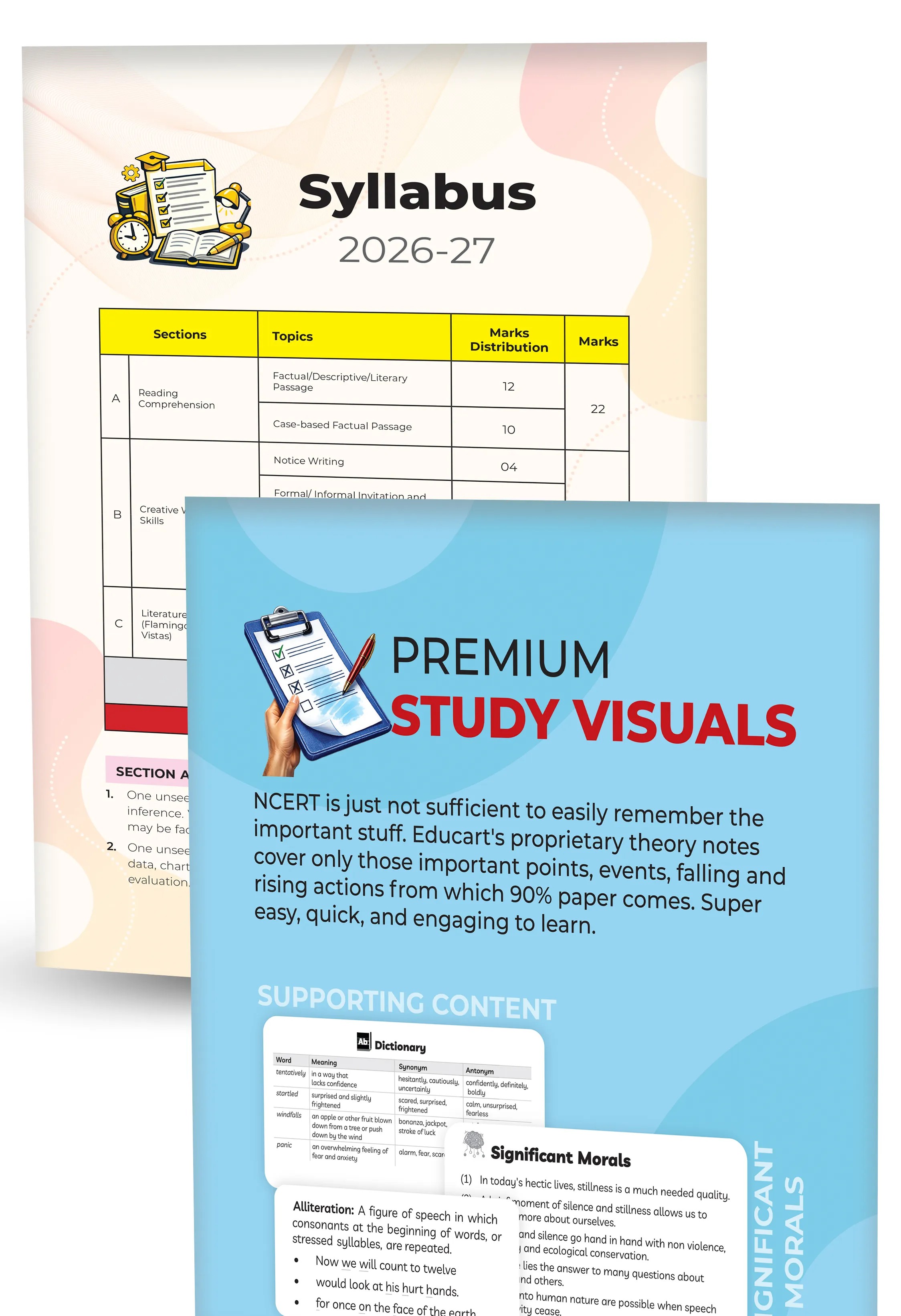 Educart CBSE Class 12 English Core Question Bank 2026–27 | 2027 Syllabus | Chapter-wise PYQs, Extract-Based, Case-Based Qs, Writing Skills & Notes