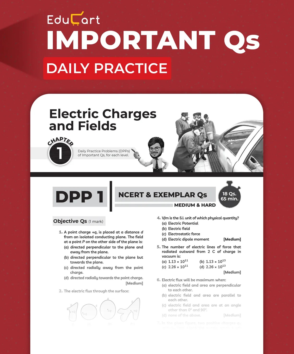 Educart CBSE Class 12 Physics One Shot Question Bank 2026–27 | NCERT Questions, PYQs & Competency-Based Qs | Unit Test Worksheet | Latest CBSE Syllabus & Exam Pattern 2027