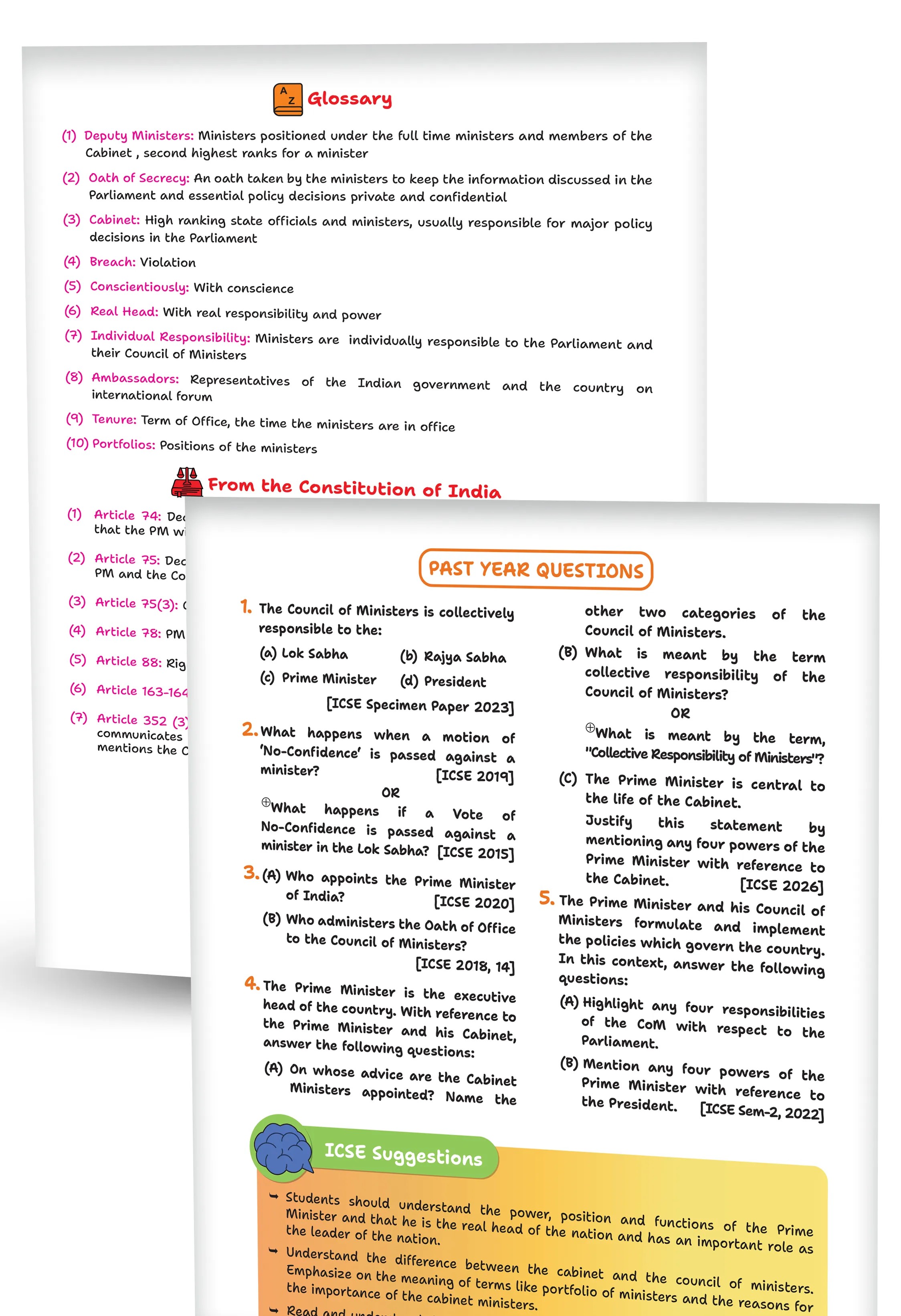 Educart Handouts ICSE Class 10 History & Civics Handwritten Notes 2027 (Half-Yearly & Periodic Tests & Chapter-wise Study Material for 2026-27 Board Exam