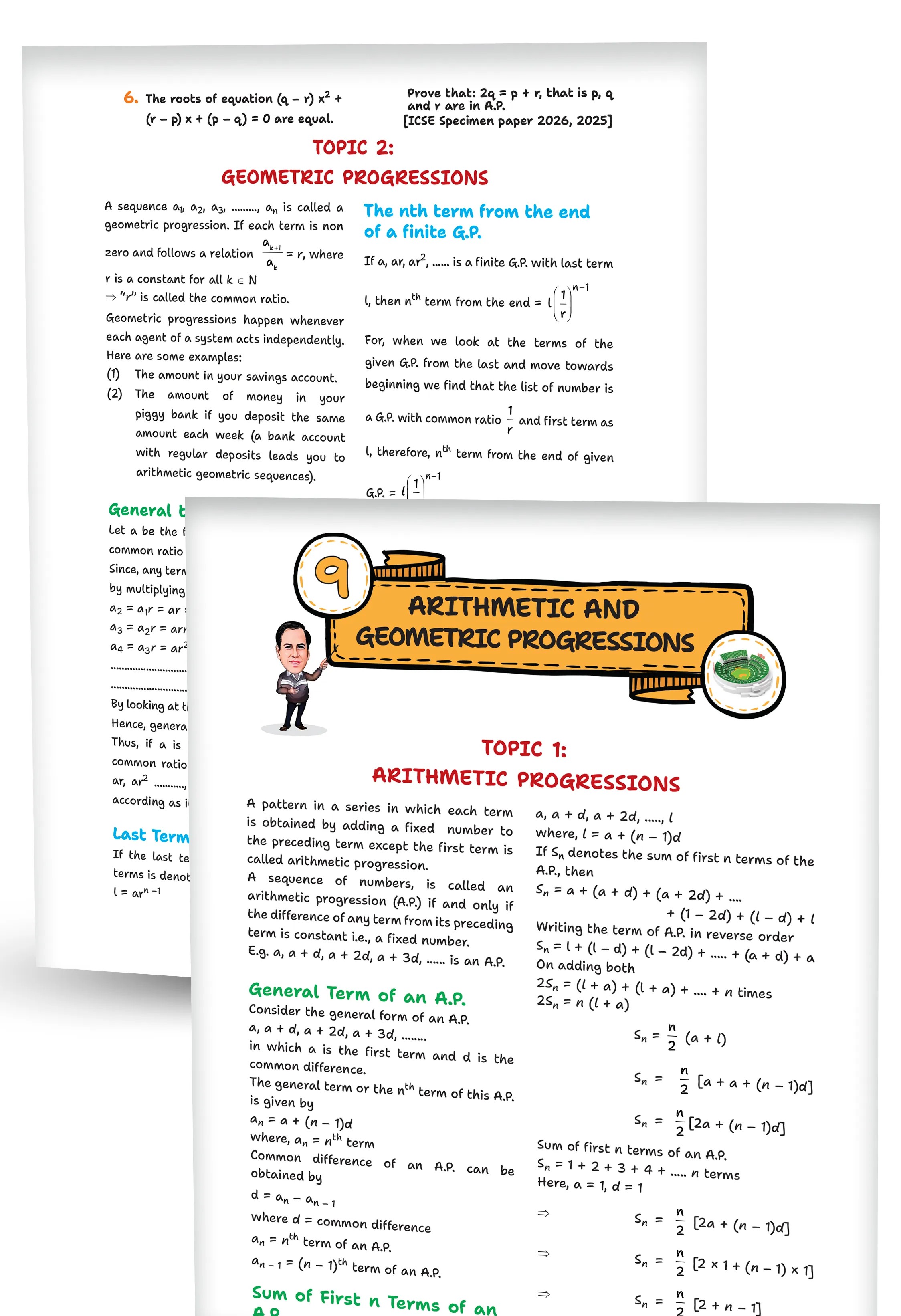Educart Handouts ICSE Class 10 Mathematics Handwritten Notes 2027 (Half-Yearly & Periodic Tests & Chapter-wise Study Material for 2026-27 Board Exam