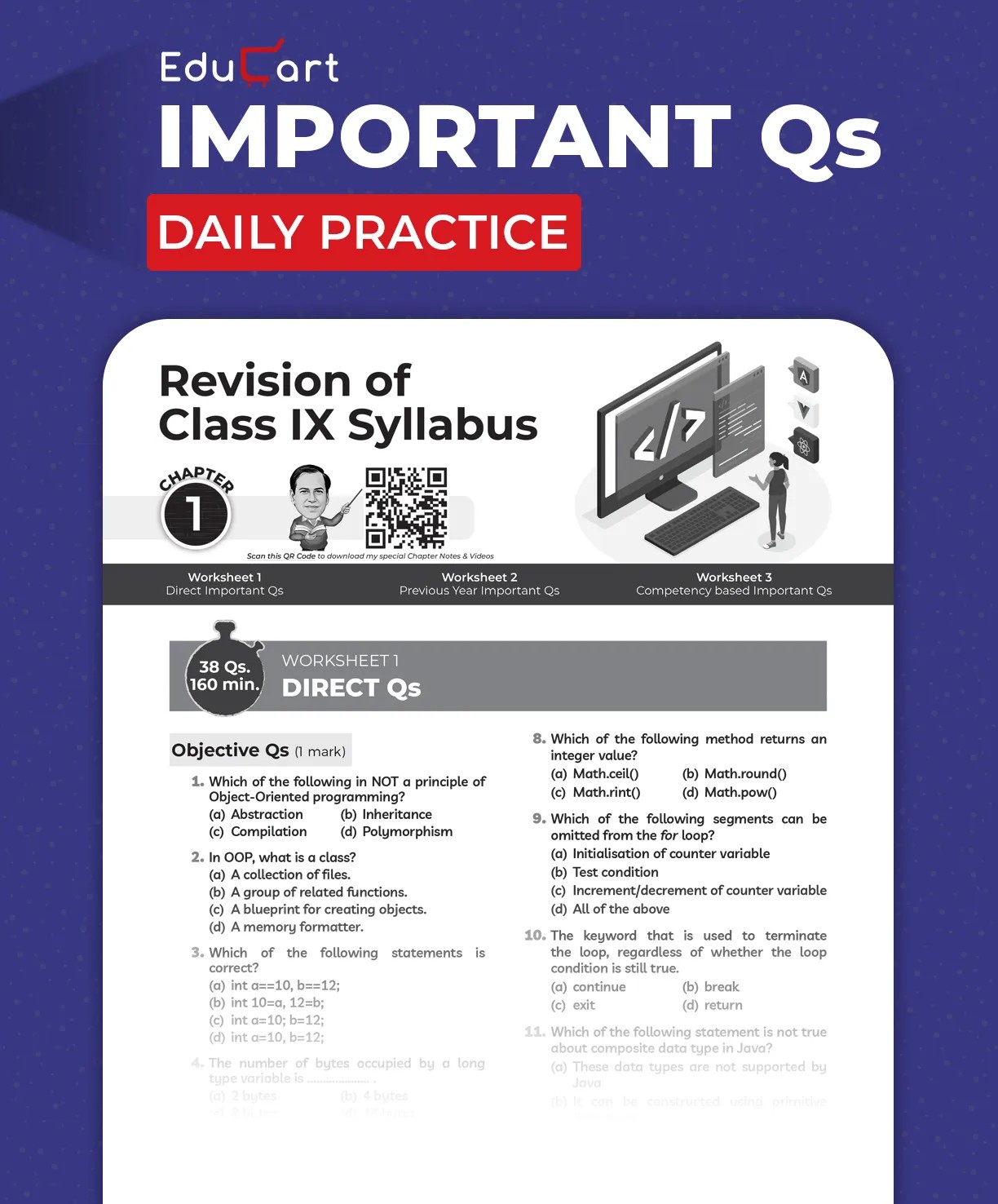 Educart ICSE Class 10 Computer Applications One Shot Question Bank 2026-27 | Chapter-wise Practice Includes PYQs & Competency-Based Qs | Unit Test Worksheets | Latest Syllabus 2027