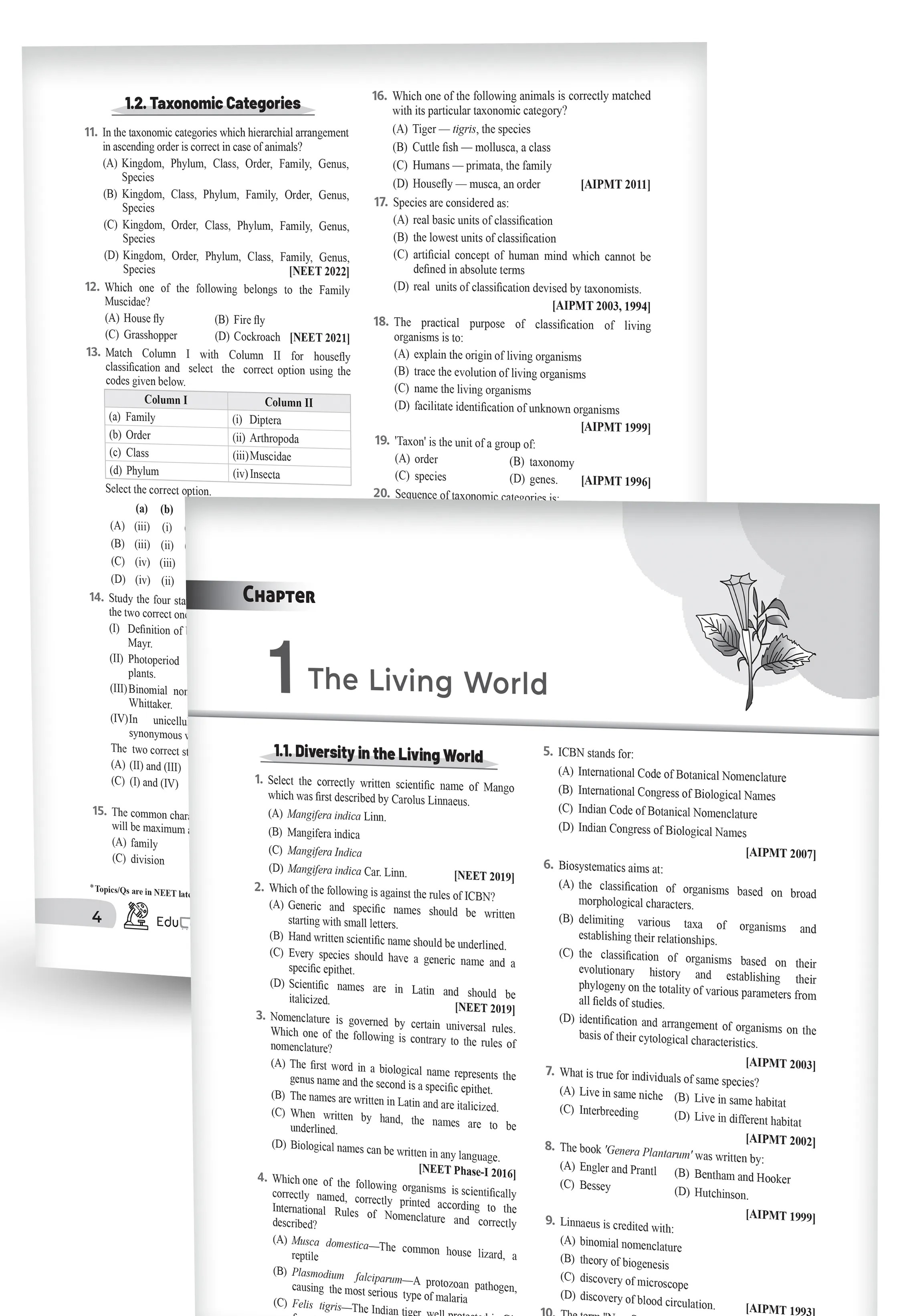 Educart NEET Biology 39 Years Chapterwise Topicwise Solved Papers (1988-2026) | Detailed Explanations, NCERT Mnemonics & Solved 2026 NEET + Re-NEET Official Paper for 2027 Exam