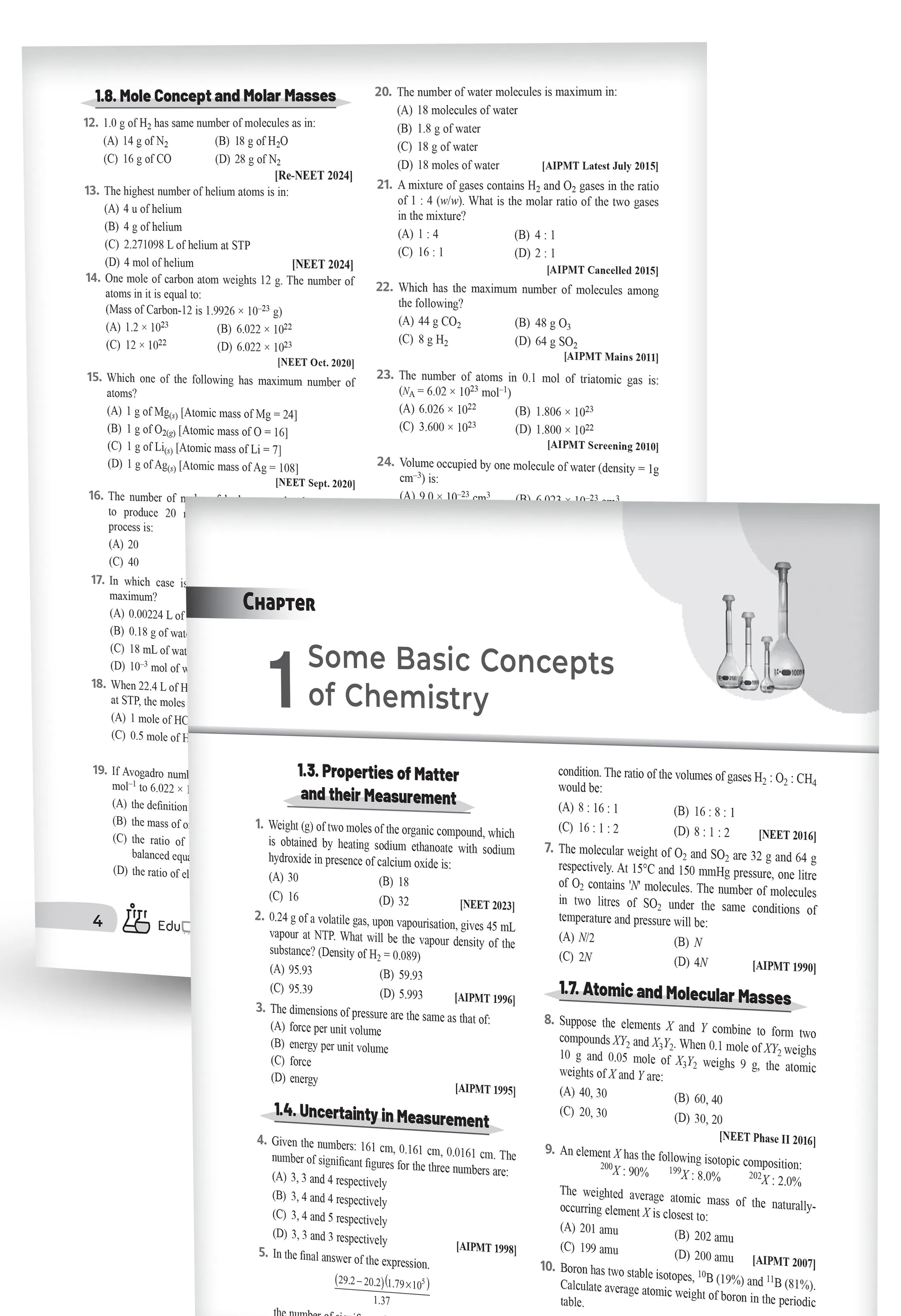 Educart NEET Chemistry 39 Years Chapterwise Topicwise Solved Papers (1988-2026) | Detailed Explanations, NCERT Mnemonics & Solved 2026 NEET + Re-NEET Official Paper for 2027 Exam