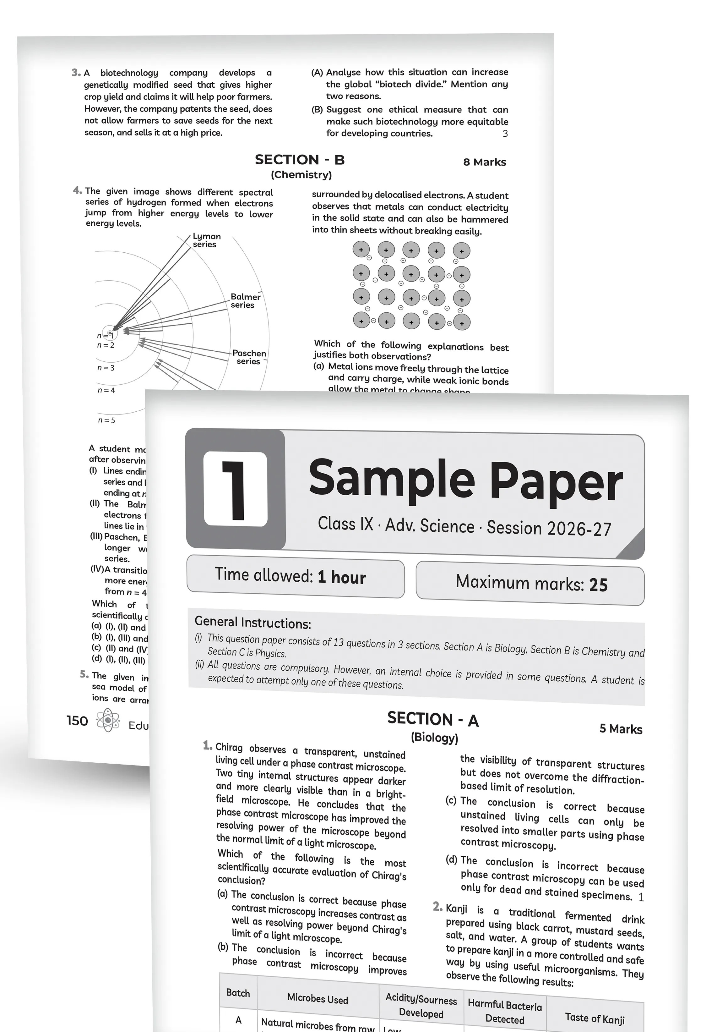 Educart CBSE Class 9 Science Advanced Level Question Bank 2027 | Simplified Notes, Hots Questions Step-wise Answers & Sample Papers as per Latest Syllabus for 2026-27 Exam