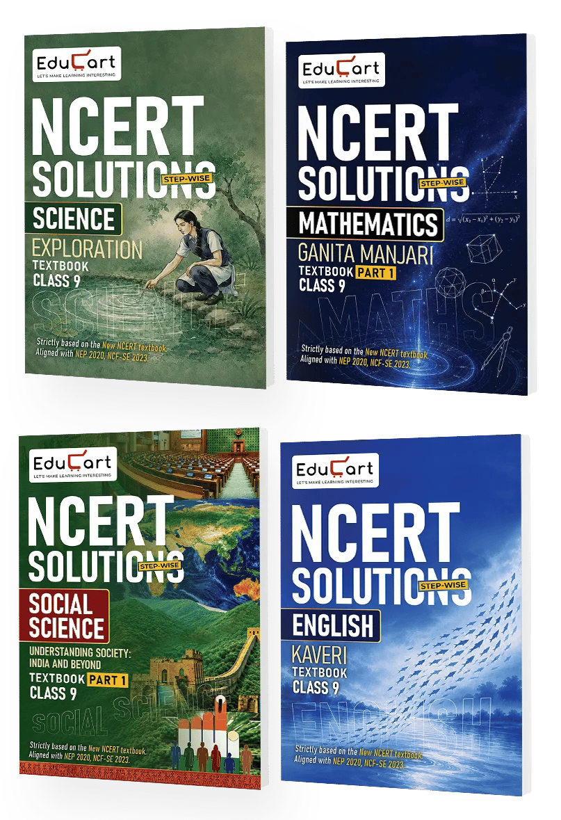 Educart Class 9 Science, Mathematics, Social Science & English NCERT Textbook Solutions Bundle 2027 (2026-27)