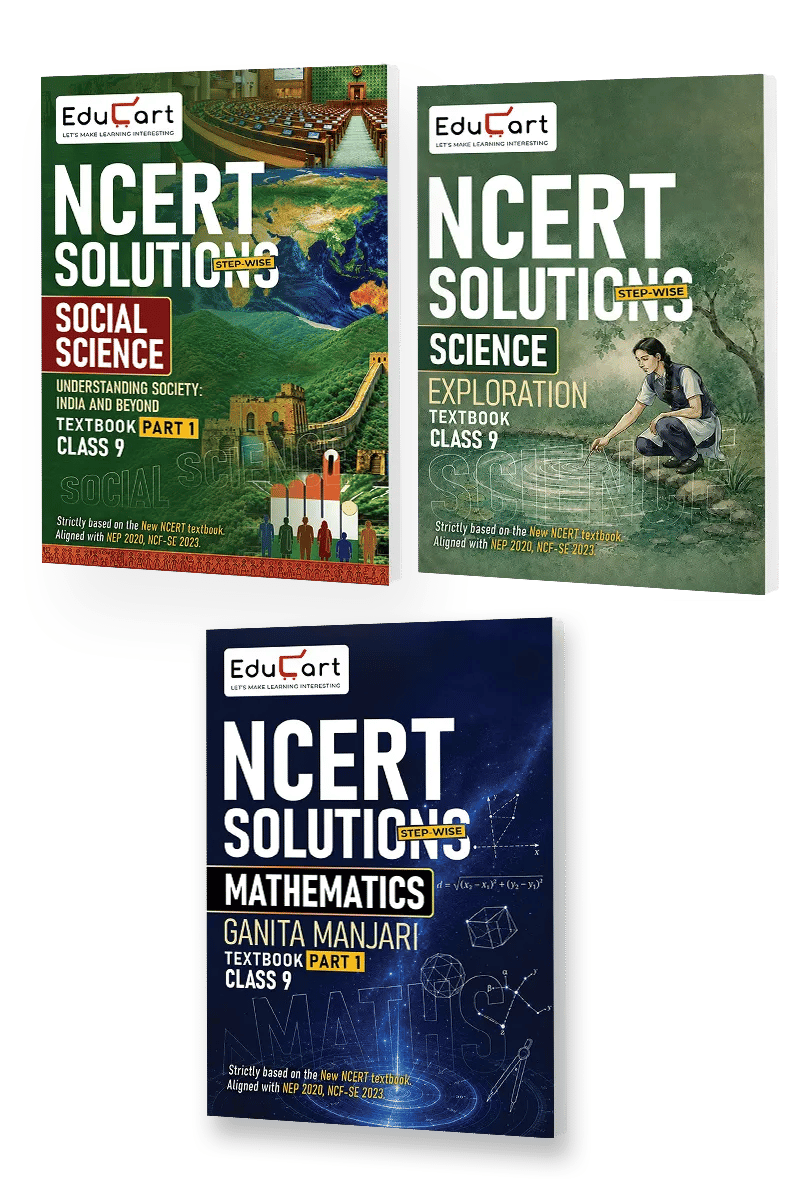 Educart Class 9 Science, Mathematics & Social Science NCERT Textbook Solutions Bundle 2027 (2026-27)