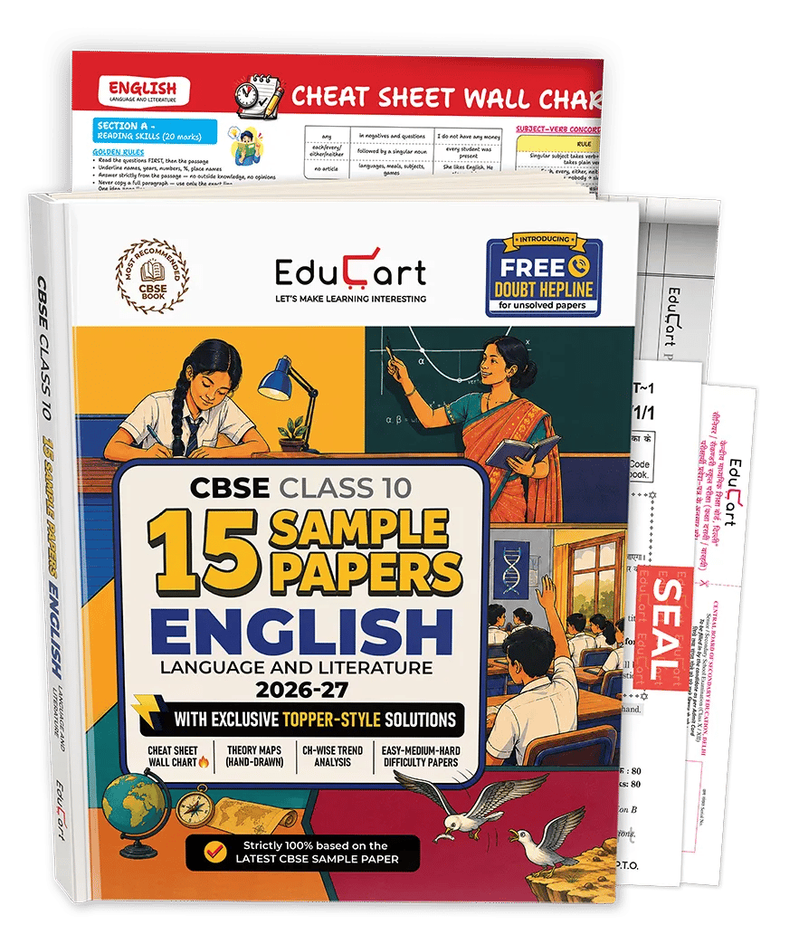 Educart CBSE Sample Paper Class 10 2026-27 English Language & Literature (with Topper-Style Solutions & Cheat Sheet Wall Chart) For 2027 Exam