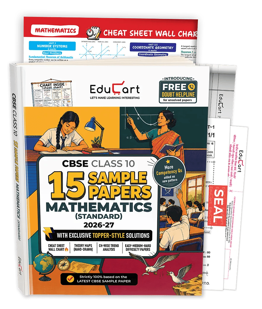 Educart CBSE Sample Paper Class 10 2026-27 Mathematics Standard (with Topper-Style Solutions & Cheat Sheet Wall Chart) For 2027 Exam