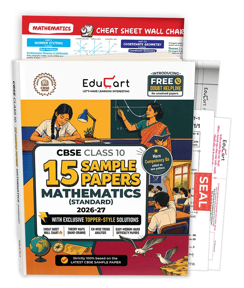 Educart CBSE Sample Paper Class 10 2026-27 Mathematics Standard (with Topper-Style Solutions & Cheat Sheet Wall Chart) For 2027 Exam