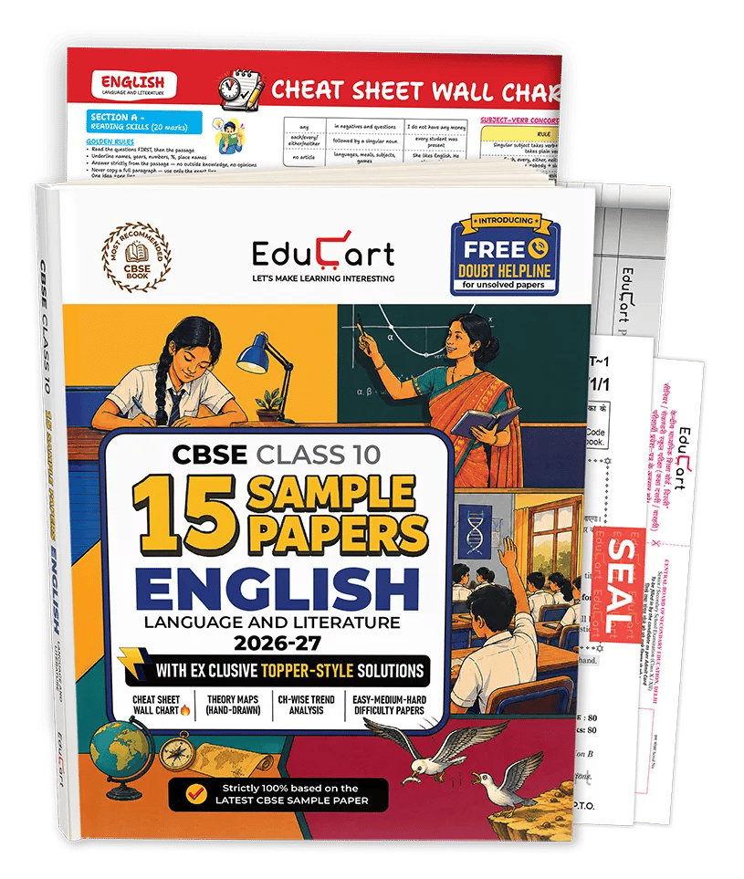 Educart CBSE Sample Paper Class 10 2026-27 English Language & Literature (with Topper-Style Solutions & Cheat Sheet Wall Chart) For 2027 Exam
