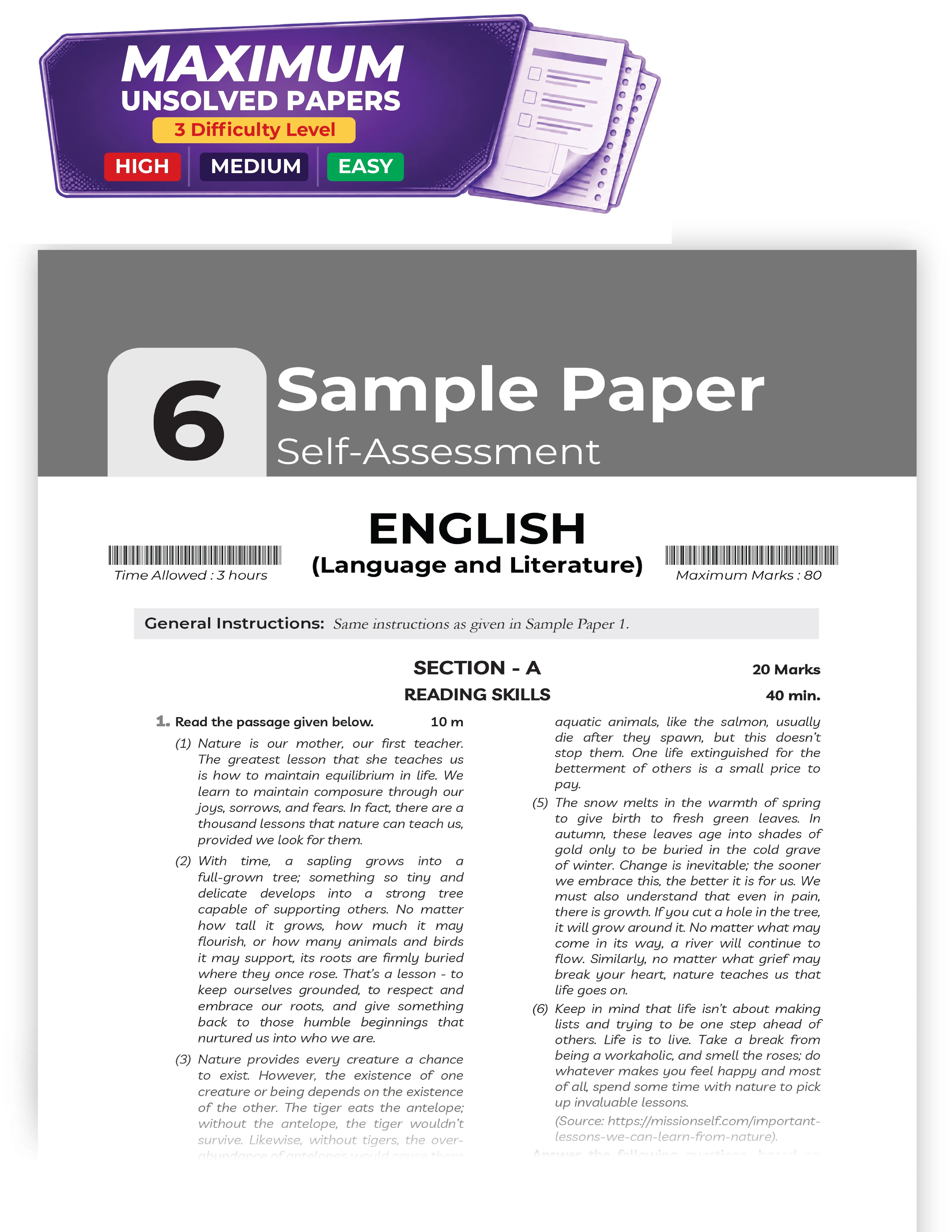 Educart CBSE Sample Paper Class 10 2026-27 English Language & Literature (with Topper-Style Solutions & Cheat Sheet Wall Chart) For 2027 Exam