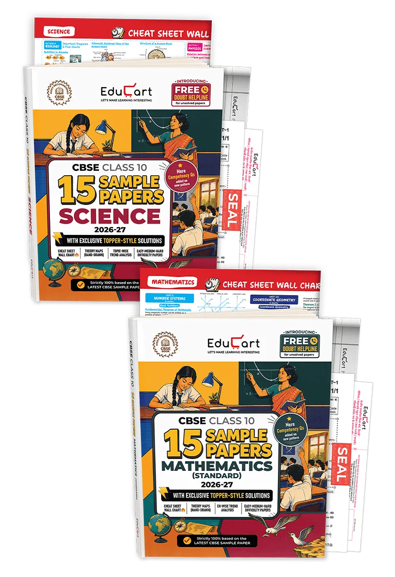 Educart CBSE Sample Paper Class 10 2026-27 | Science & Mathematics | 2 Books (with Topper-Style Solutions & Cheat Sheet Wall Chart for 2027 exam)