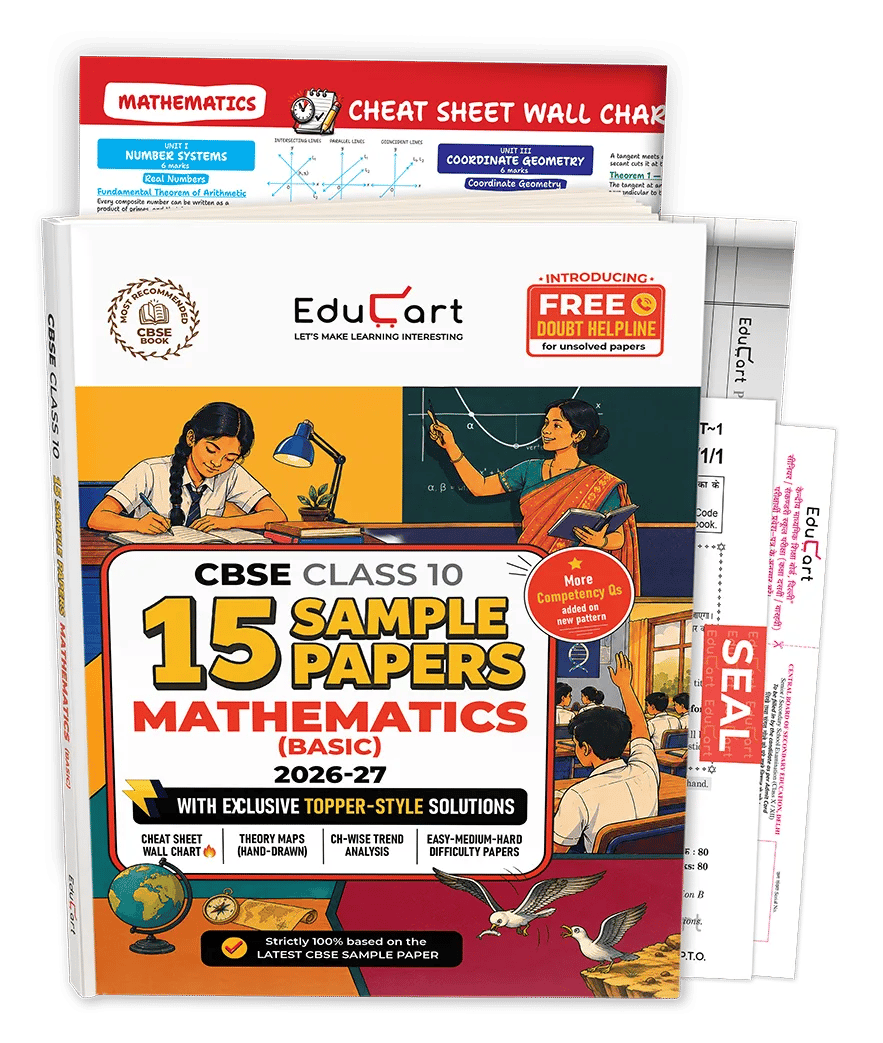 Educart CBSE Sample Paper Class 10 2026-27 Mathematics Basic (with Topper-Style Solutions & Cheat Sheet Wall Chart) For 2027 Exam