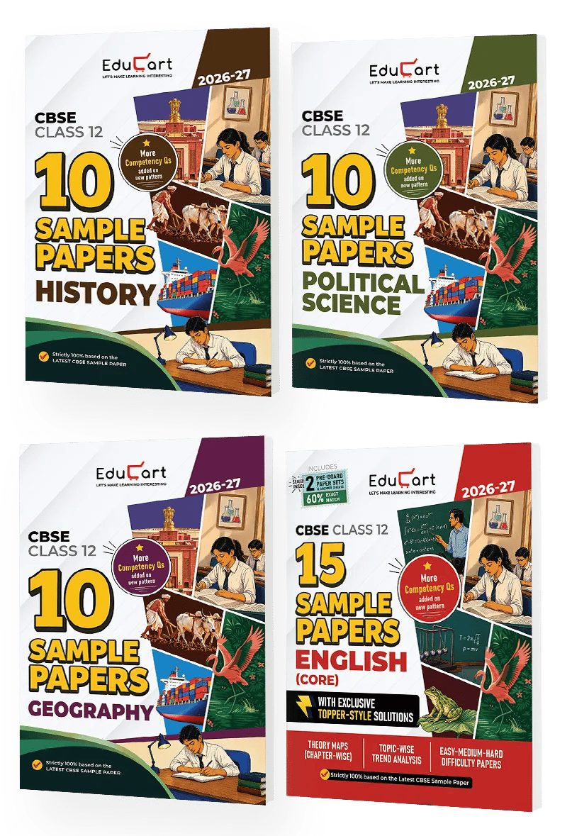 Educart CBSE Sample Question Papers Class 12 History, Political Science, Geography and English (Set of 4 Books) For 2027 Exam