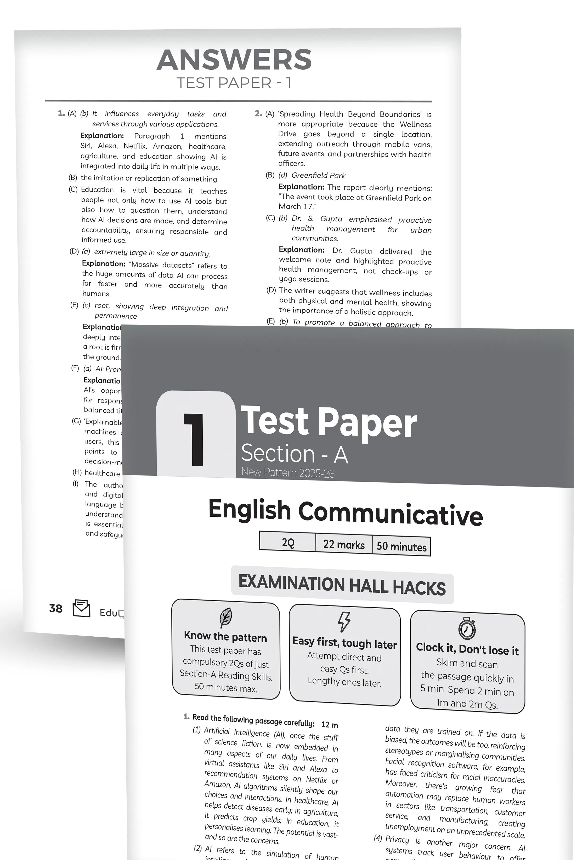 Educart CBSE Sample Paper Class 10 2026-27 English Communicative (with Topper-Style Solutions & Cheat Sheet Wall Chart) For 2027 Exam