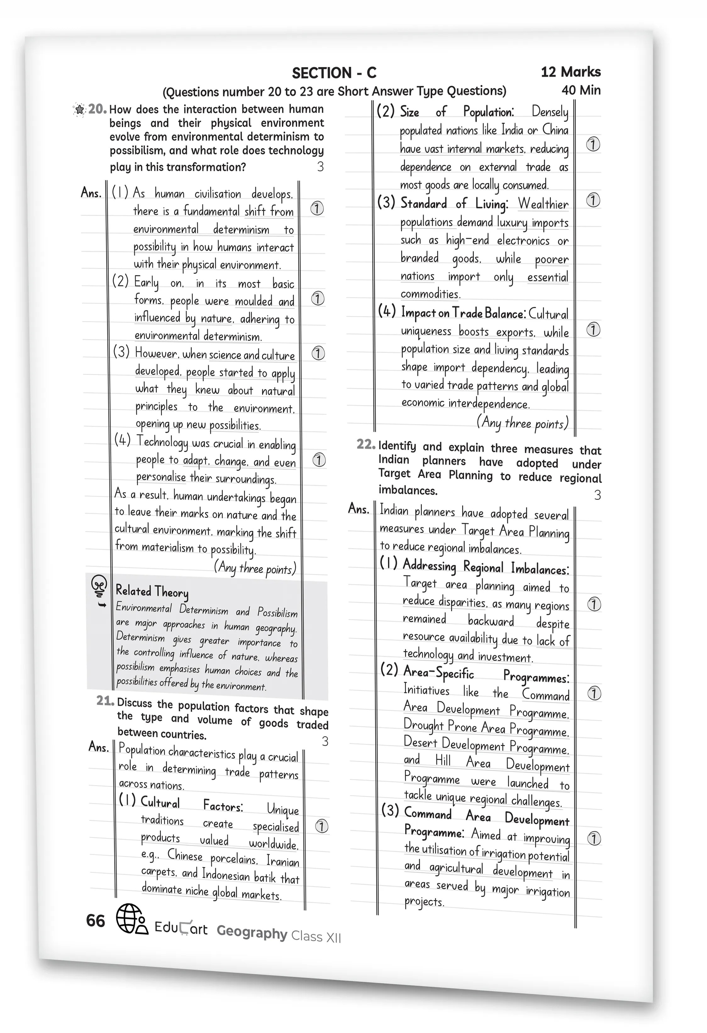 Educart CBSE Sample Paper Class 12 2026-27 Geography Strictly Based on Latest CBSE Sample Paper | For 2027 Board Exam