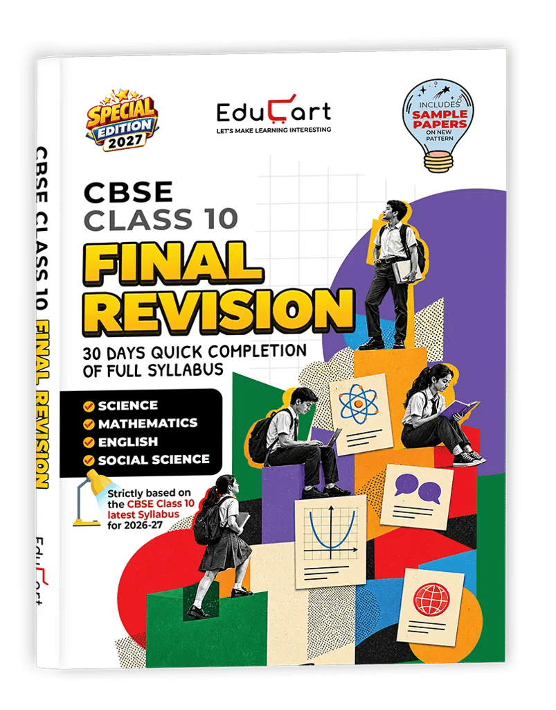 Educart CBSE Class 10 Final Revision Book 2027 - Science + Social Science + Mathematics & English (30 Days Quick Completion of Full Syllabus for 2026-27 Board Exam)