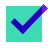 Purple check mark on a turquoise square background.