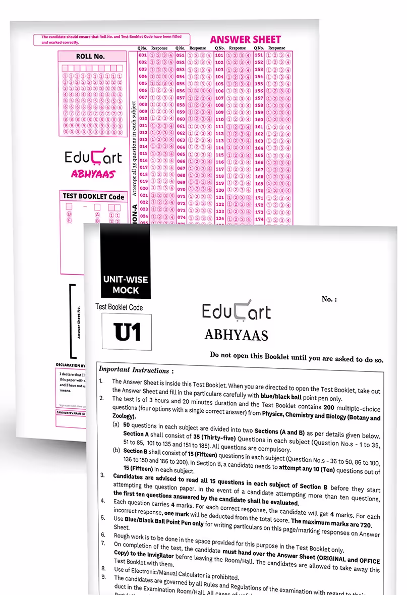 Educart NEET Unit-wise Abhyaas Mock Papers 2024 Booklets (Unit-wise)