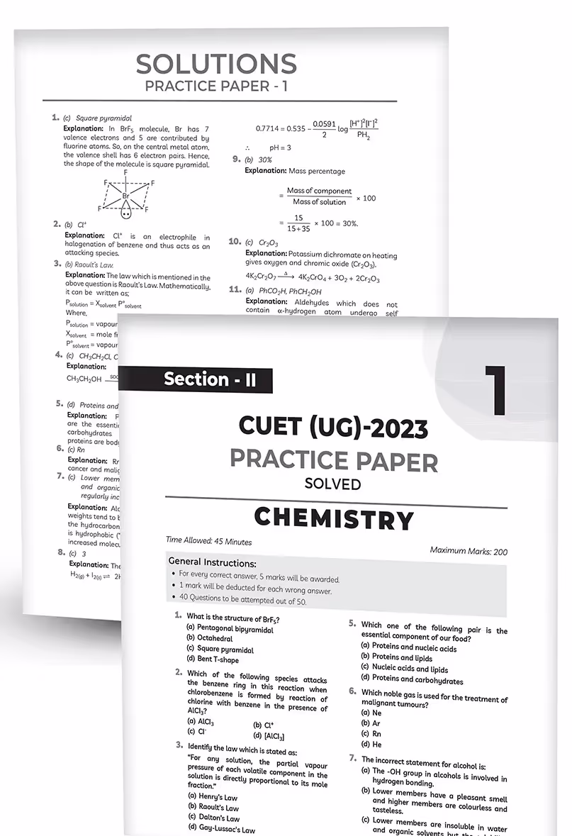 Educart Chemistry Section-2 NTA CUET UG Entrance Exam Book 2024 Final Revision