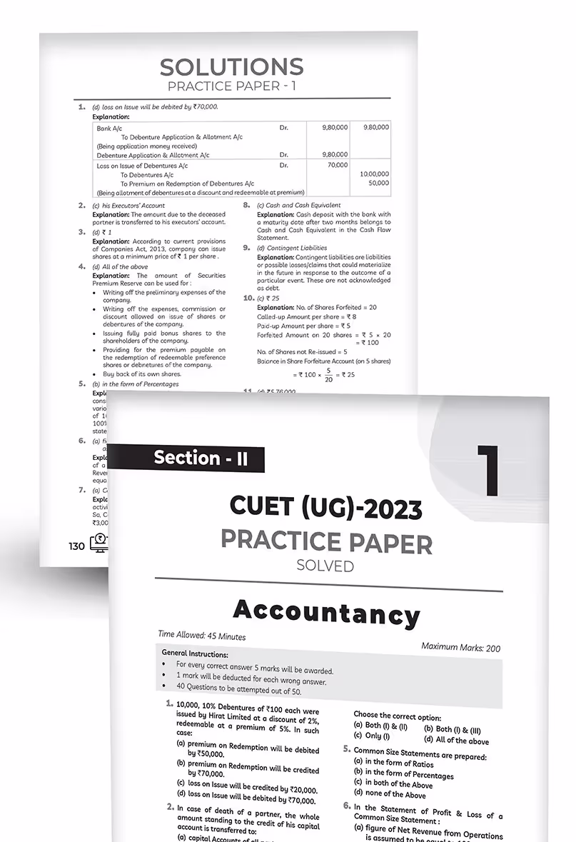 Educart Accountancy Section-2 NTA CUET UG Entrance Exam Book 2024 Final Revision (100% based on 2023 official CUET Online Paper)