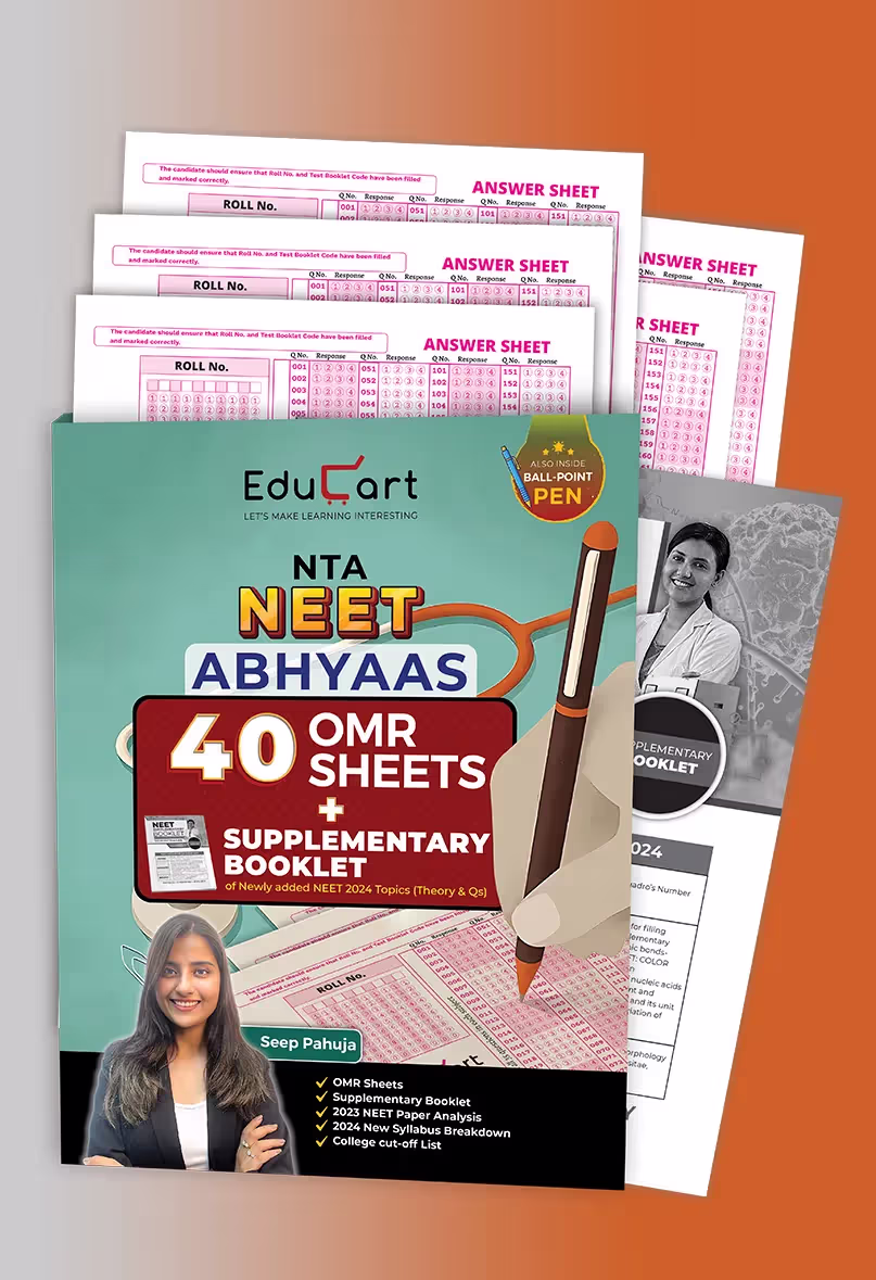 Educart NEET OMR Sheets 2024 with Supplementary Booklet on New Topics (Includes Special Ball Point Pen) (40 total)