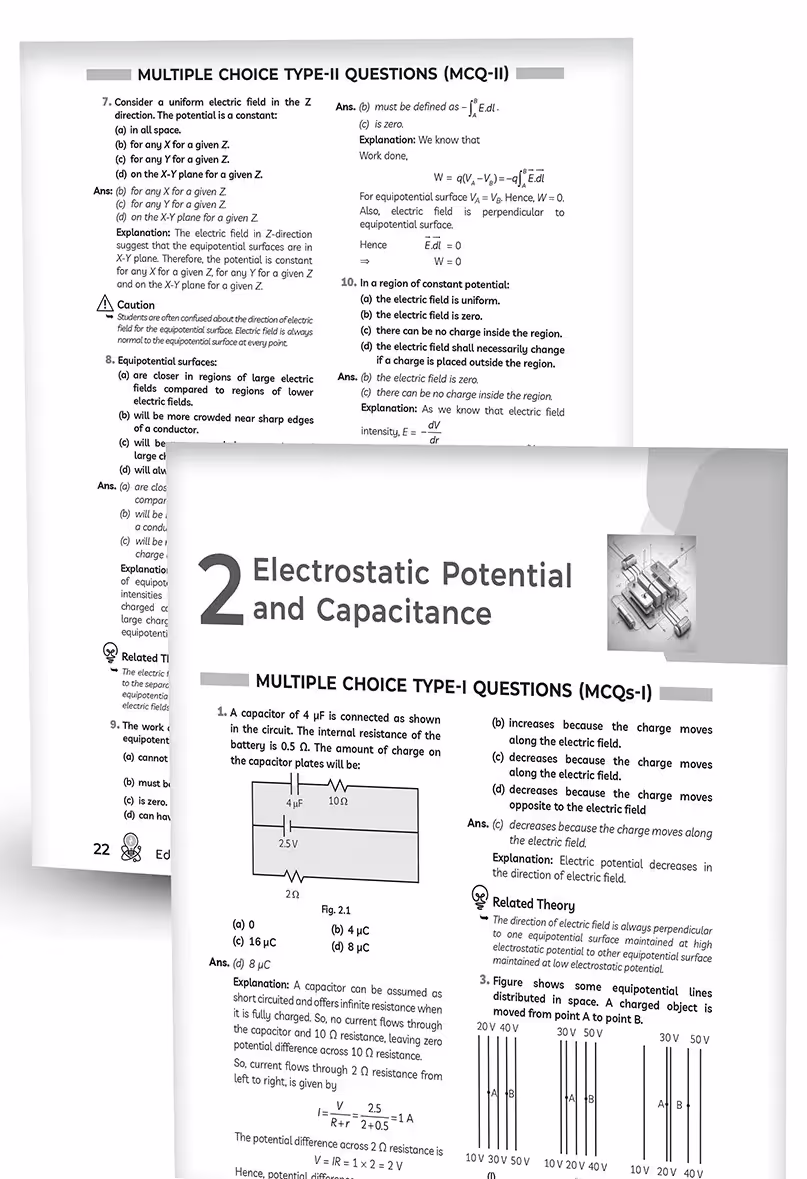 Educart NCERT Exemplar Class 12 Physics 2025 Problems Solutions (For 2025-26 Board Exam)