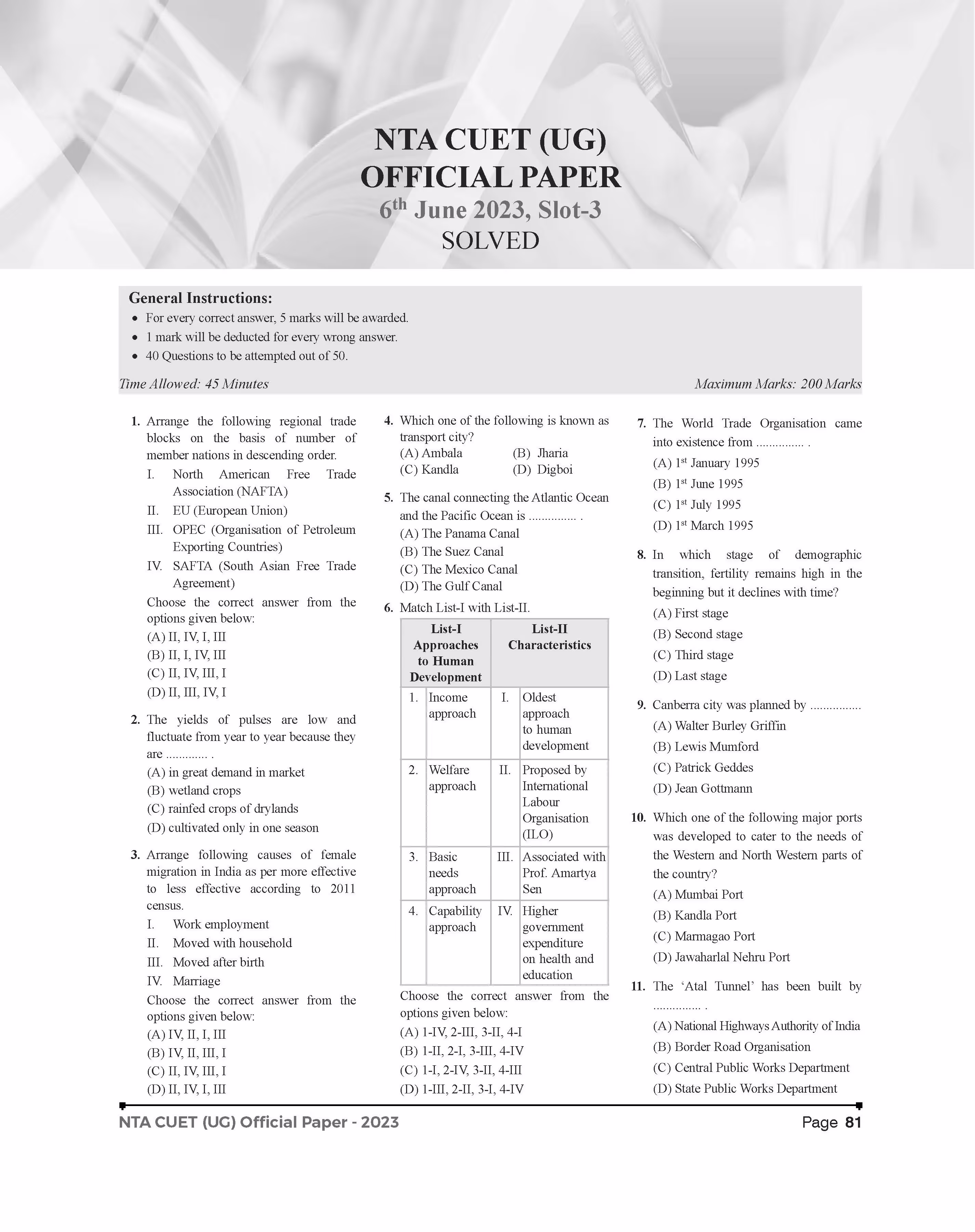 Educart 32 CUET UG 2024 Humanities Mock Papers of History + Political Science + Geography + Economics (Section II, new NTA syllabus)