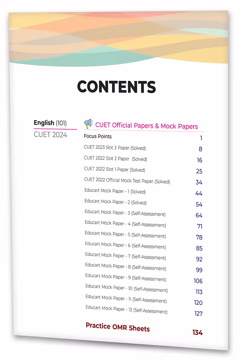 Educart CUET UG 2024 English Mock Papers 2024 (Section IA, new NTA syllabus)
