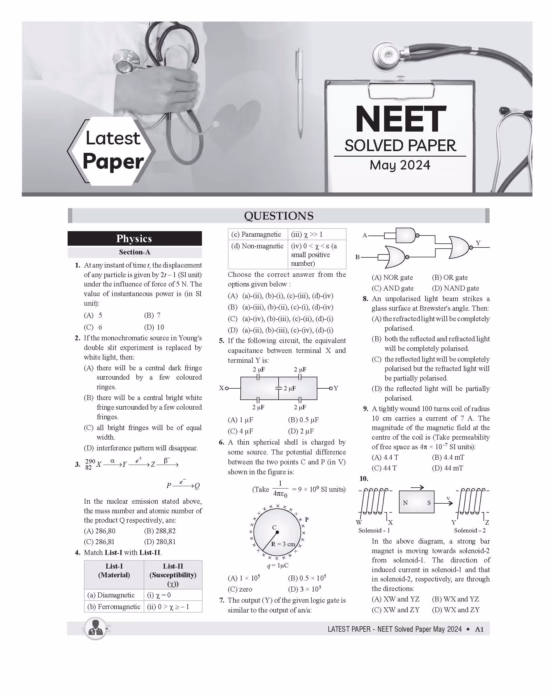 Educart NEET 22 Years Solved Papers 2003-2024 (Physics, Chemistry and Biology) for 2025 Exam (with NCERT Related theory & Mnemonics introduced)