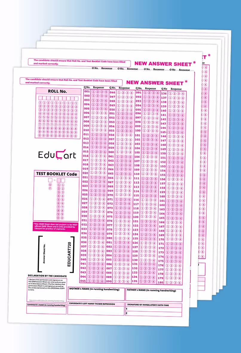 Educart 100 OMR Sheets For Practice NEET 2025 Exam (180 MCQ with Latest NMC Pattern)