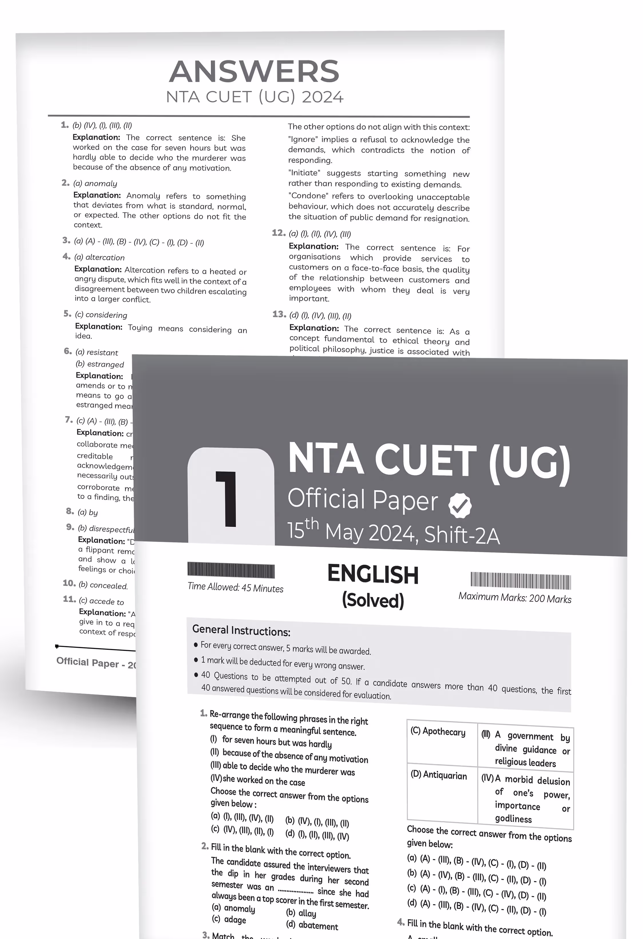Educart 10 CUET UG 2025 English Past Years & Mock Papers 2025 (Section IA, new NTA syllabus)