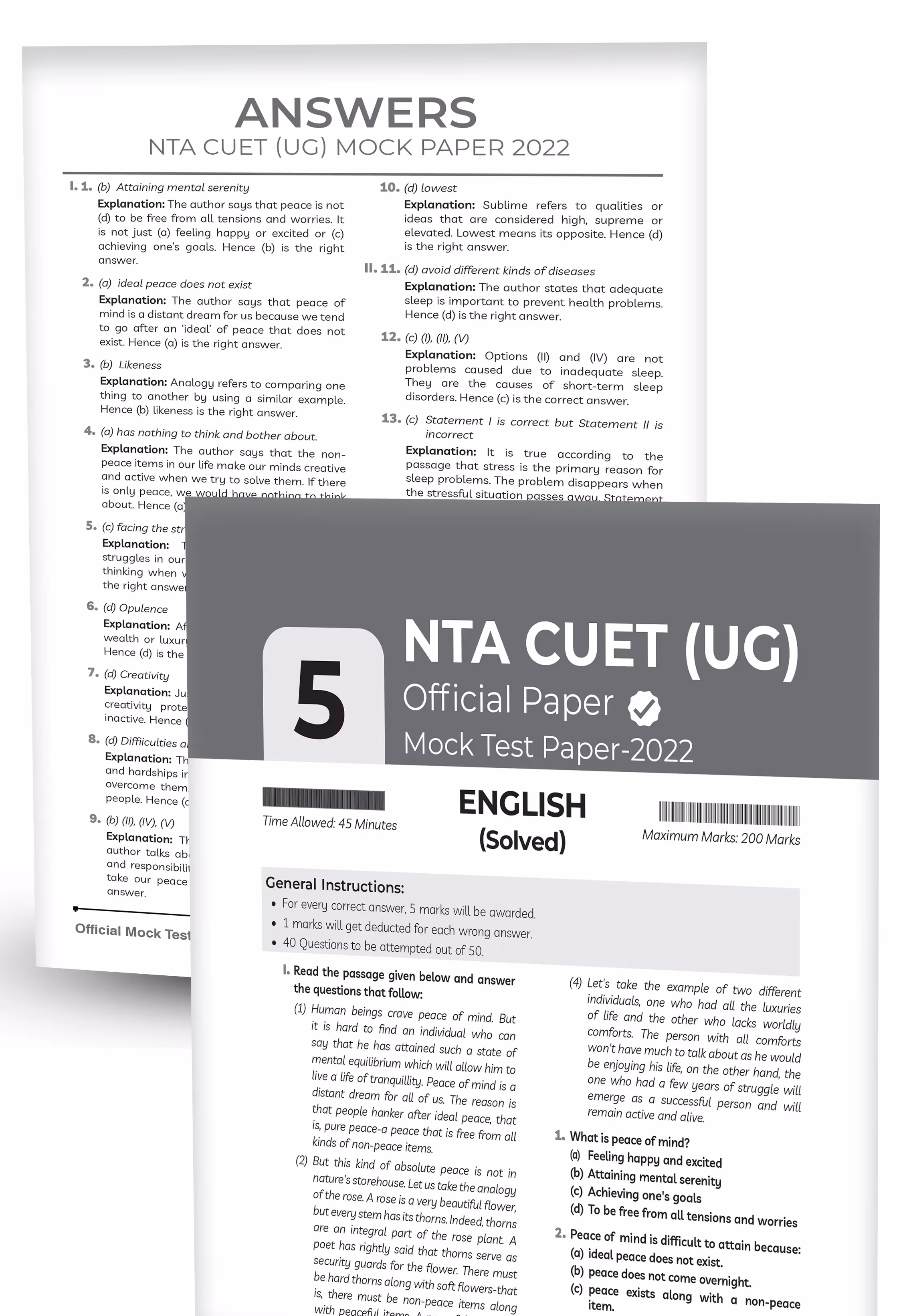 Educart 10 CUET UG 2025 English Past Years & Mock Papers 2025 (Section IA, new NTA syllabus)