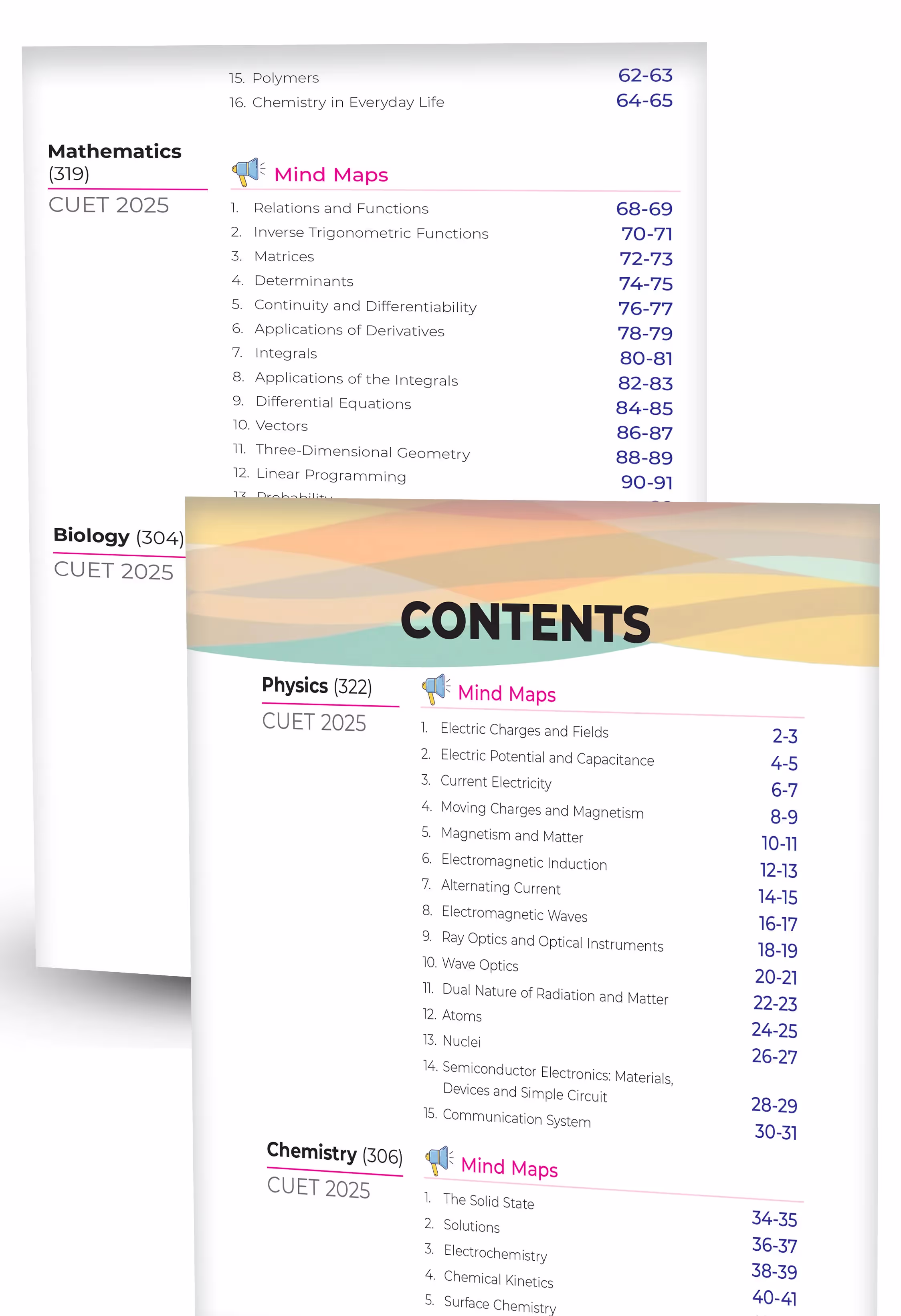 Educart CUET UG Entrance Exam Books 2025 Science Mind Maps – Physics, Chemistry, Mathematics and Biology