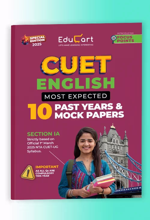 Educart 10 CUET UG 2025 English Past Years & Mock Papers 2025 (Section IA, new NTA syllabus)
