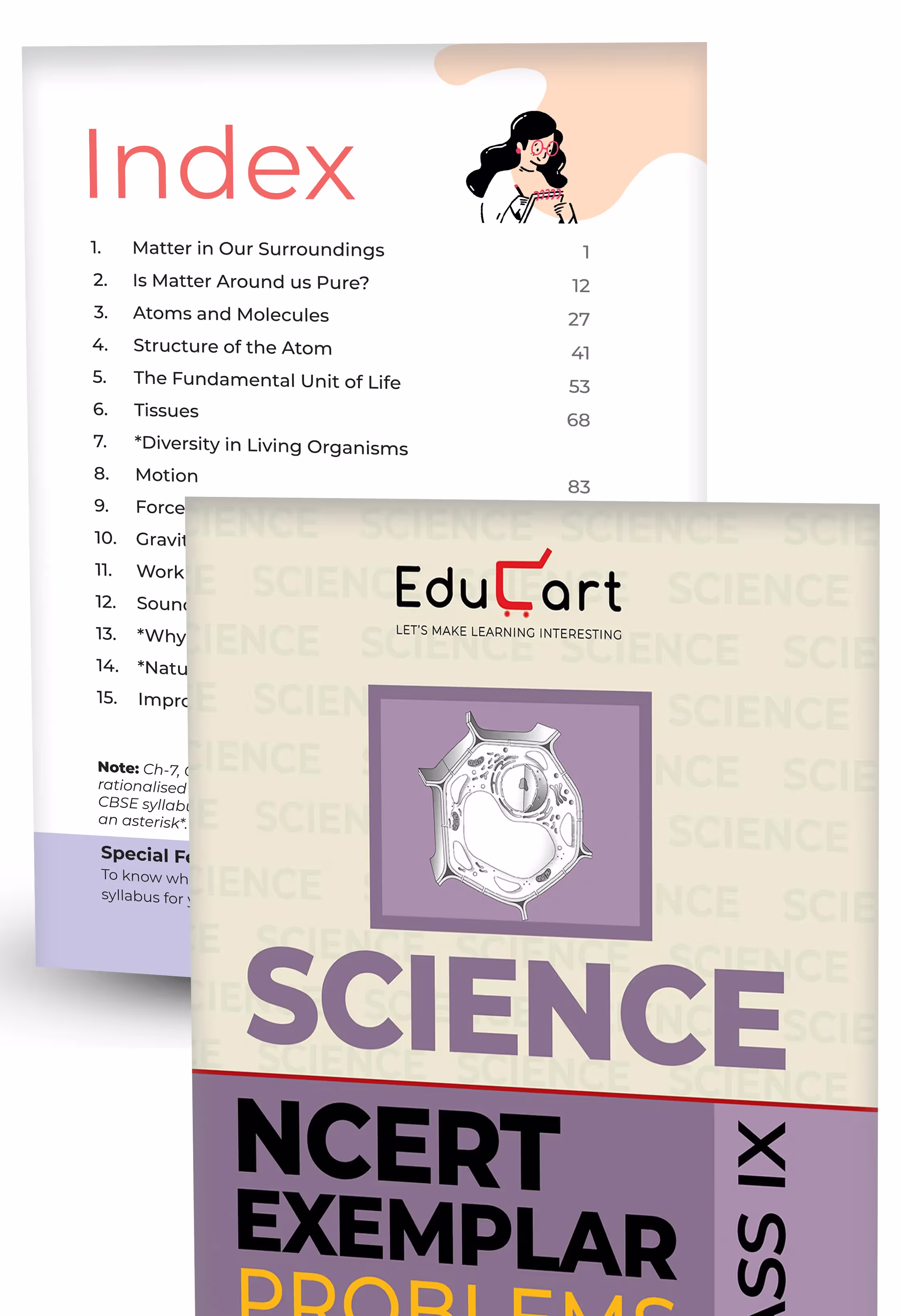 Educart NCERT Exemplars Class 9 Science & Mathematics 2025 Problems Solutions (For 2025-26 Board Exam)