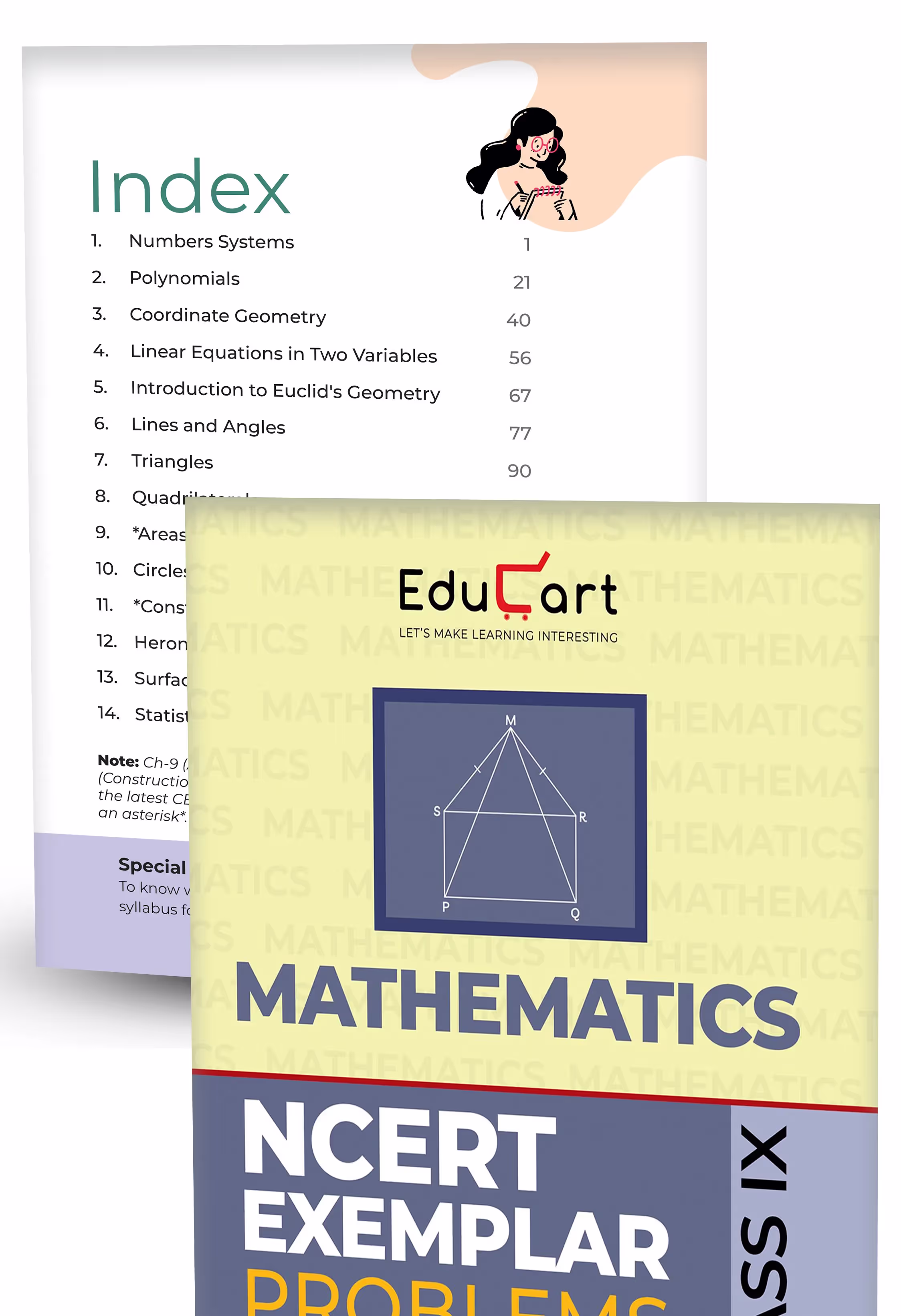 Educart NCERT Exemplars Class 9 Science & Mathematics 2025 Problems Solutions (For 2025-26 Board Exam)
