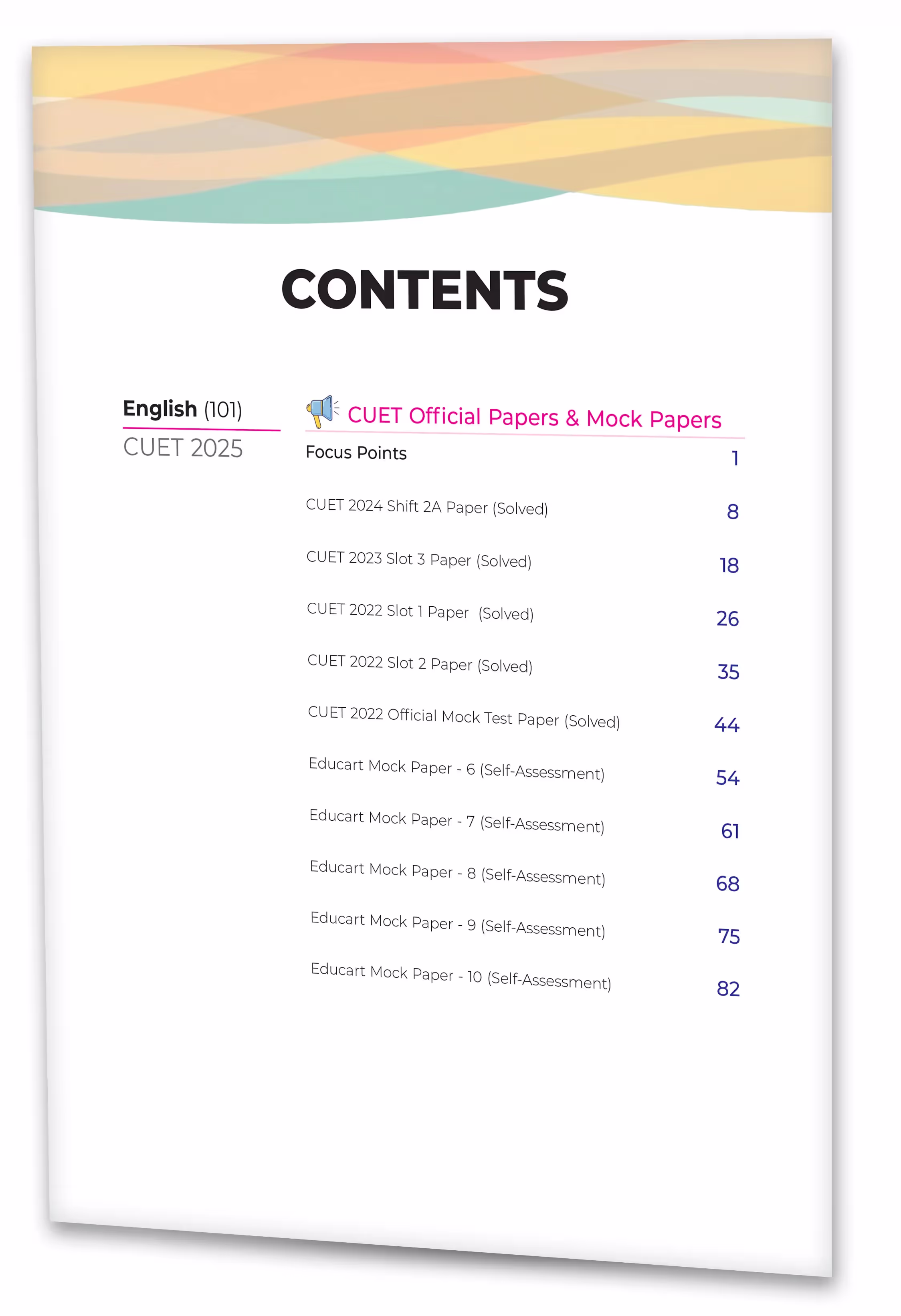 Educart 10 CUET UG 2025 English Past Years & Mock Papers 2025 (Section IA, new NTA syllabus)