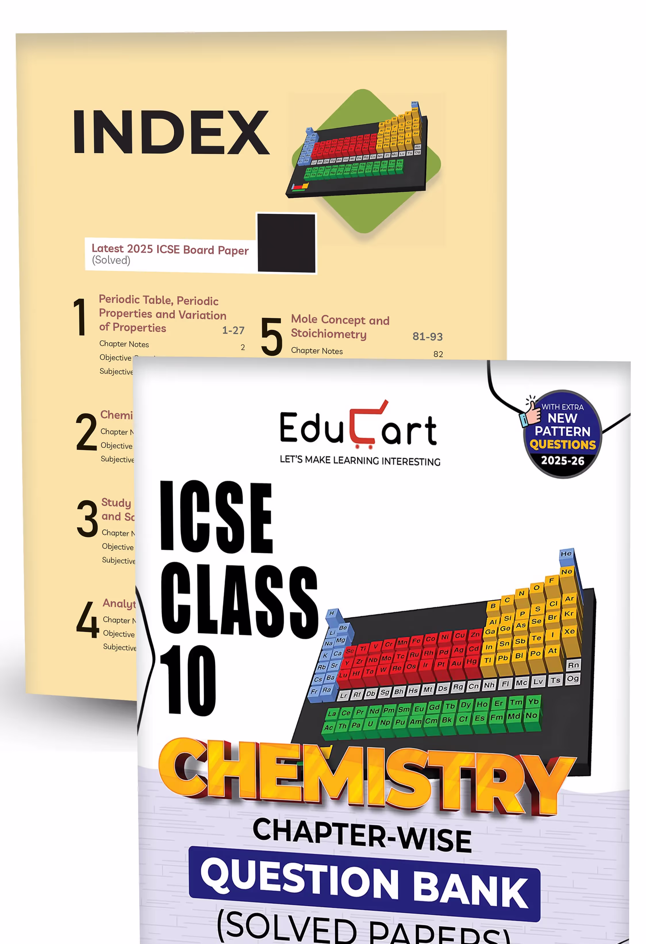 Educart ICSE Class 10 Question Bank 2025-26 Chapter-wise including Solved Papers Physics, Chemistry, Mathematics, Biology and English Language (Strictly Based on 2026 Syllabus)