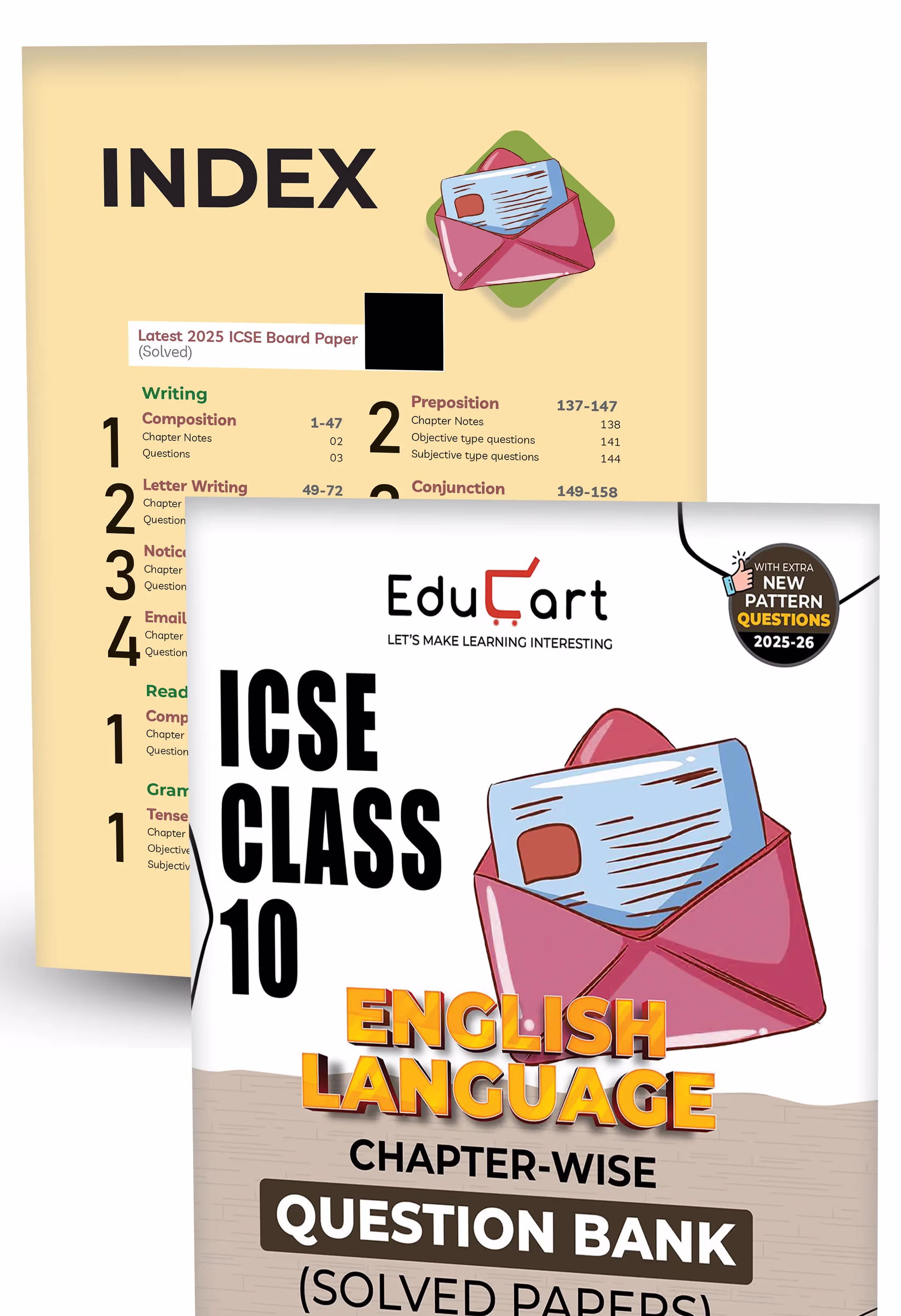 Educart ICSE Class 10 Question Bank 2025-26 Chapter-wise including Solved Papers Physics, Chemistry, Mathematics, Biology and English Language (Strictly Based on 2026 Syllabus)