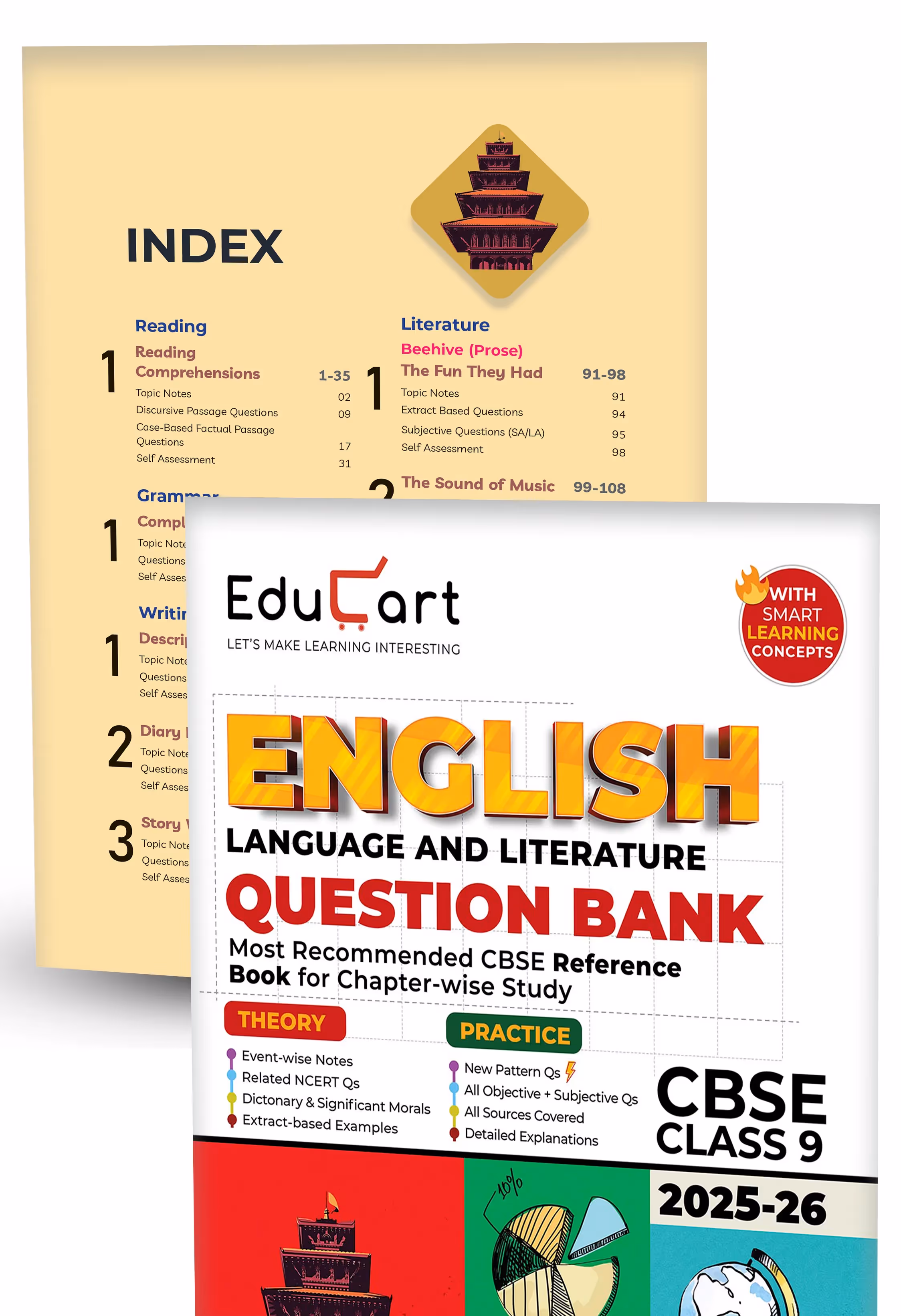 Educart CBSE Question Bank Class 9 2025-26 Bundle - Science, Mathematics, Social Science, English and Hindi A on New Syllabus 2026 (Most Recommended NCERT based Reference Book)