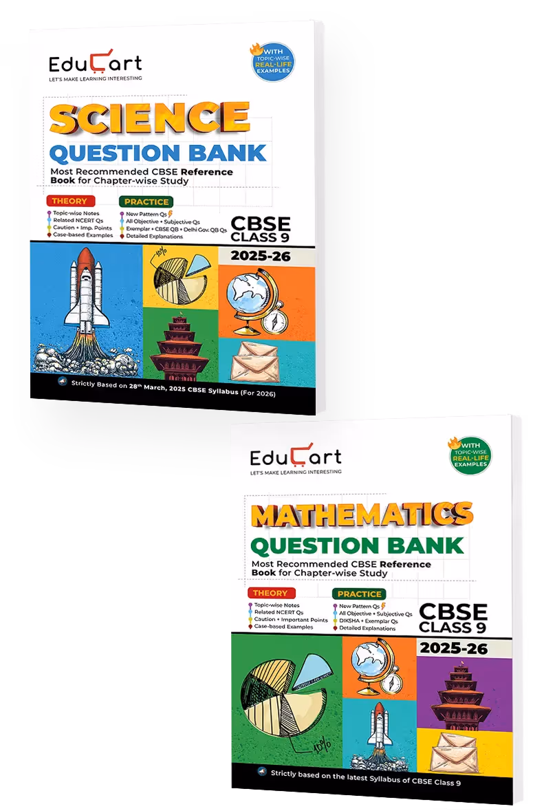 Educart CBSE Question Bank Class 9 2025-26 Bundle - Science and Mathematics on New Syllabus 2026 (Most Recommended NCERT based Reference Book)