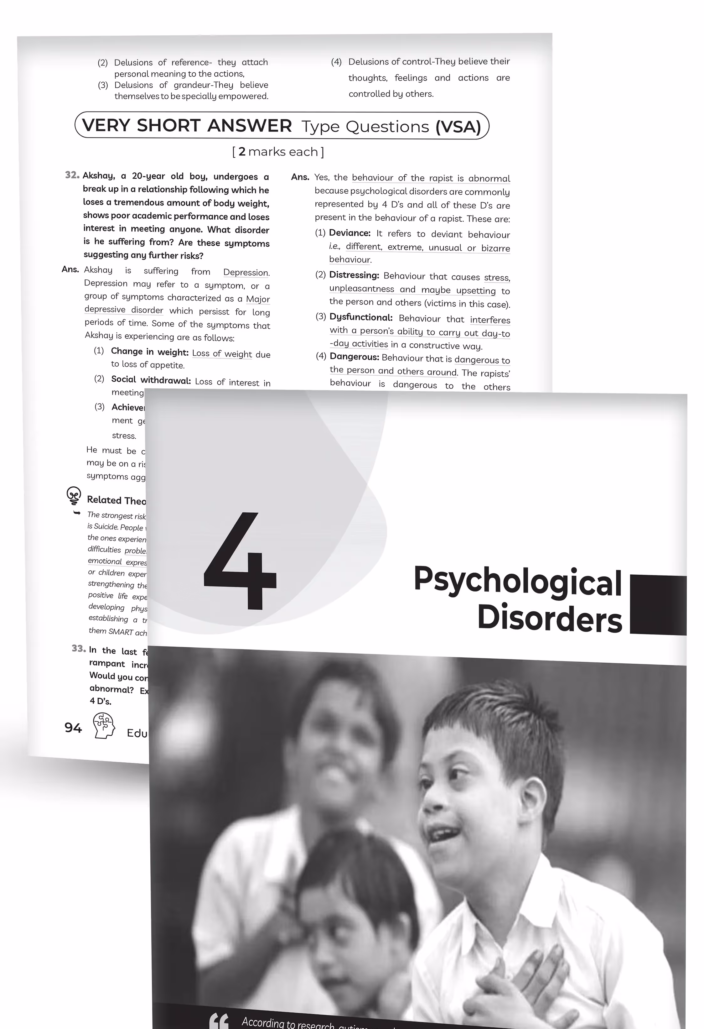 Educart CBSE Class 12 Psychology Question Bank 2025-26 on new Syllabus 2026 (Includes Past Years Solved Questions)