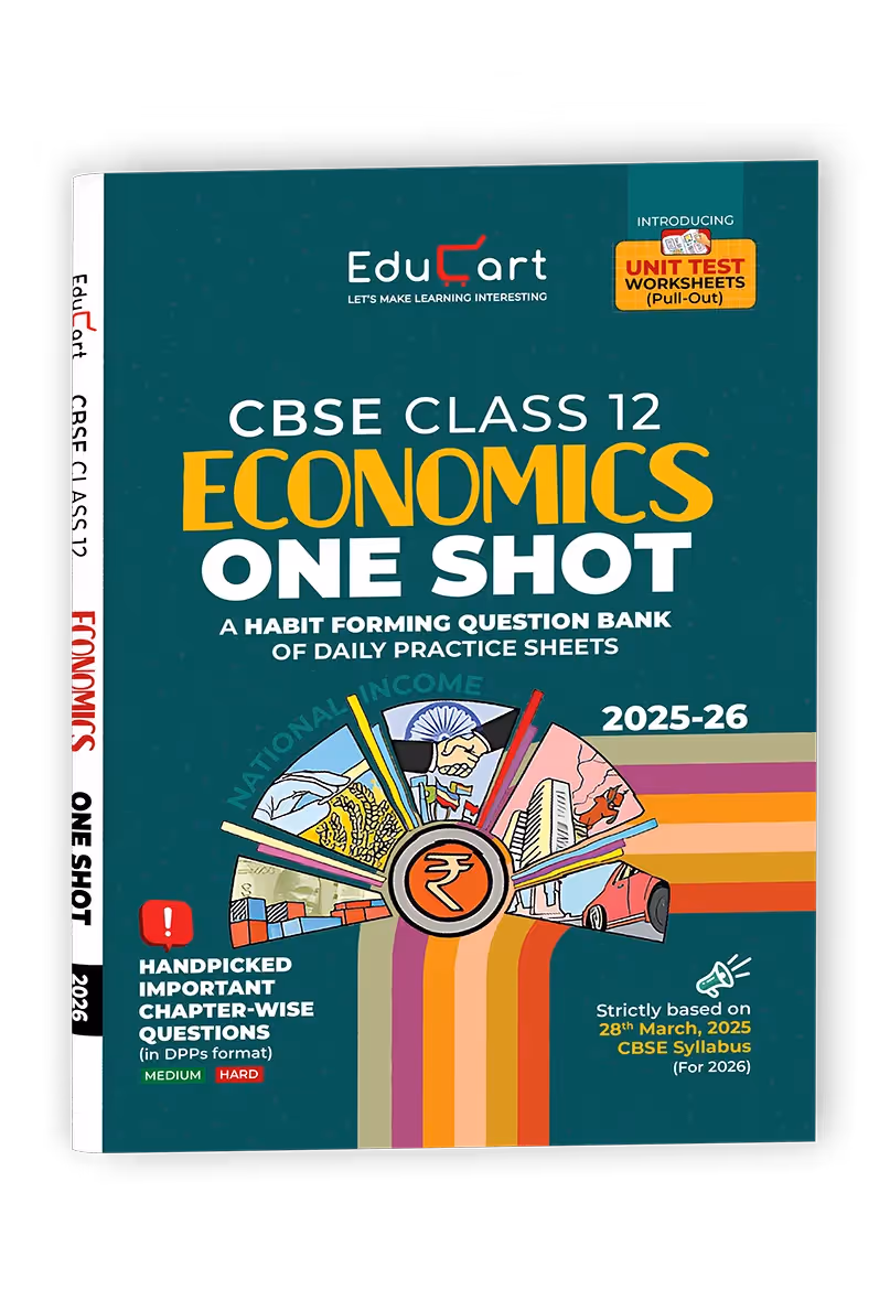 Educart CBSE Class 12 Economics One Shot Question Bank 2026 (Includes PYQs for 2025-26)