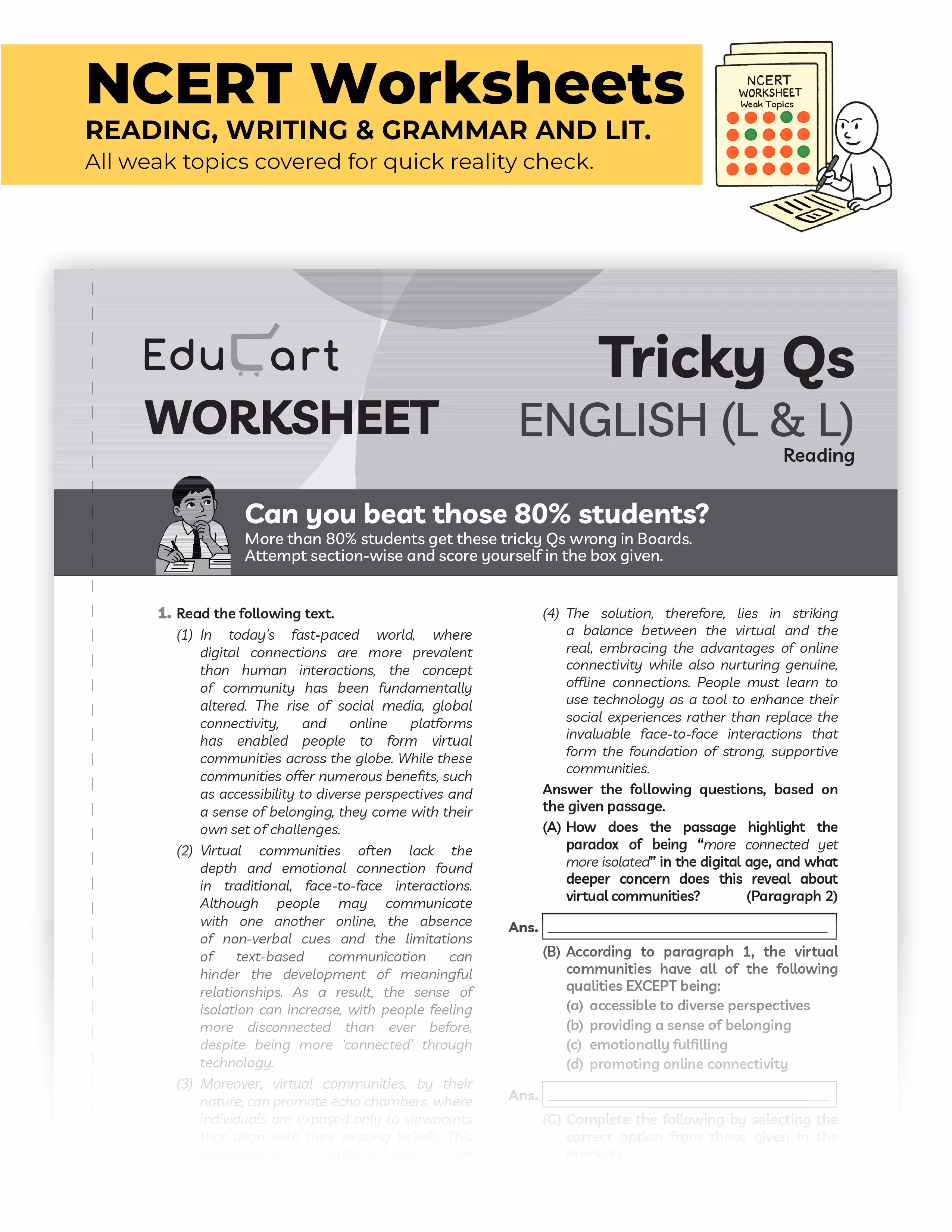 Educart CBSE Sample Paper Class 10 2025-26 English Language and Literature (Introducing exclusive step-by-step new practice concept on 2026 pattern)