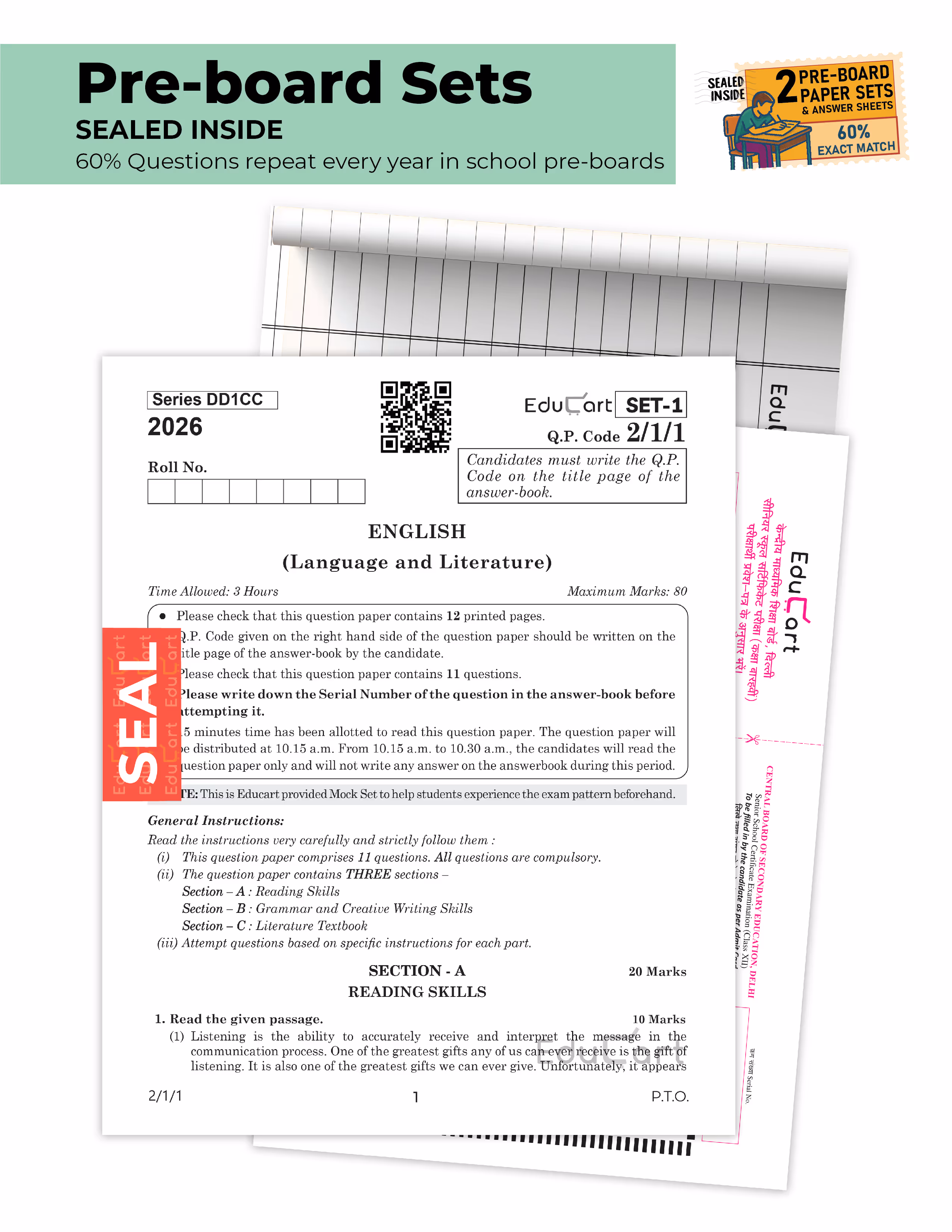 Educart CBSE Sample Paper Class 10 2025-26 - Science, Mathematics Standard, Social Science, English & Hindi A (Introducing exclusive step-by-step new practice concept on 2026 pattern) Set of 5 Books