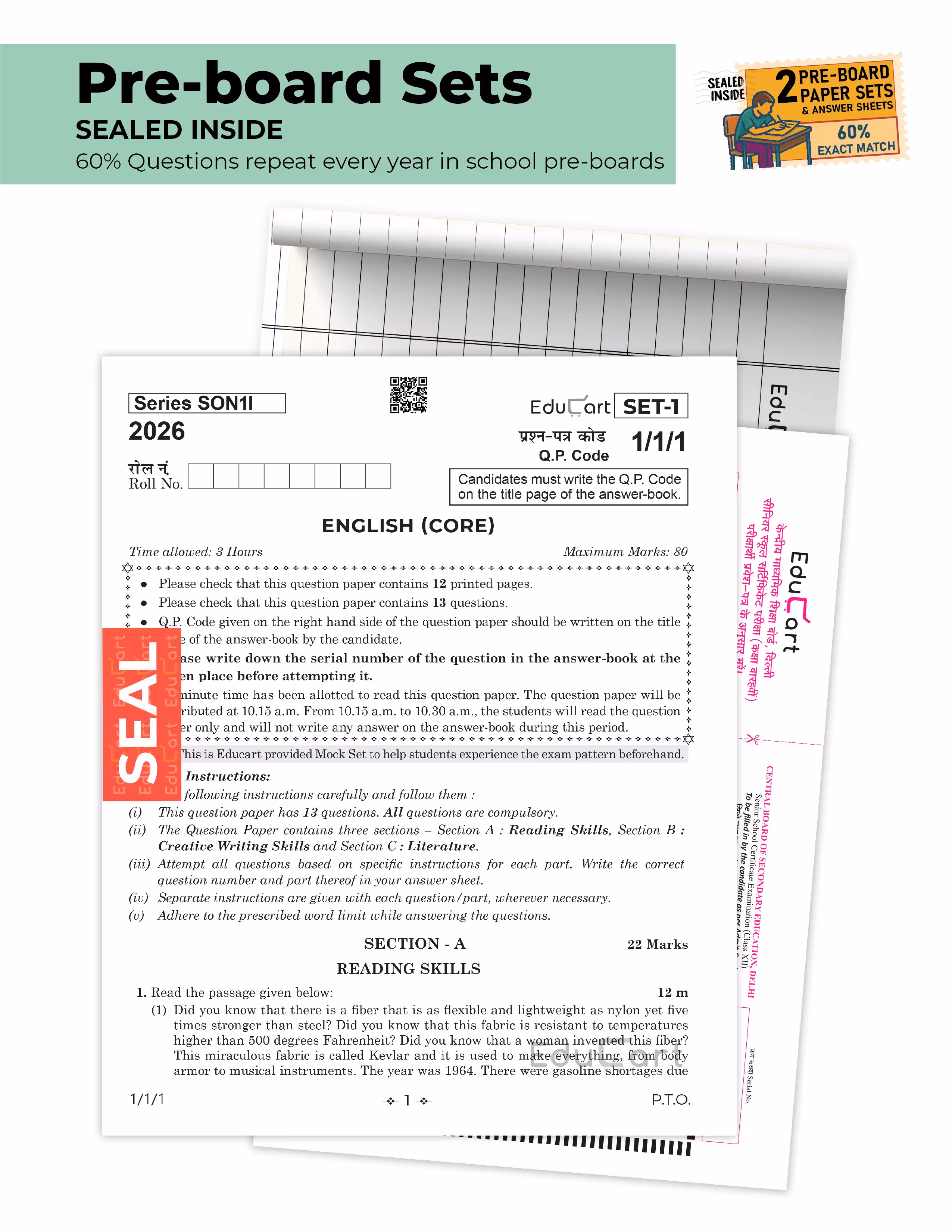 Educart CBSE Sample Paper Class 12 2025-26 - Physics, Chemistry, & Mathematics (Based on latest CBSE Sample Papers Released on 30-07-25) Set for 3 books For 2026 Board Exam