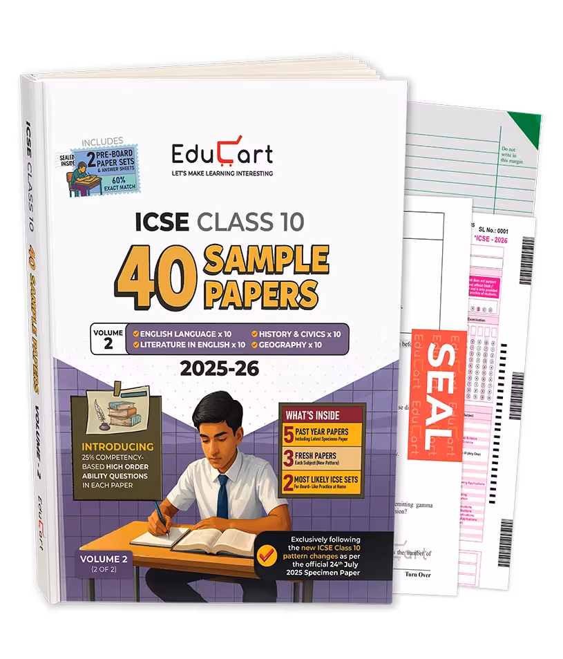 Educart ICSE Sample Paper Class 10 2026 (Volume 2) – History & Civics, Geography, English Language and Literature in English Books for 2025-26 Board Exam